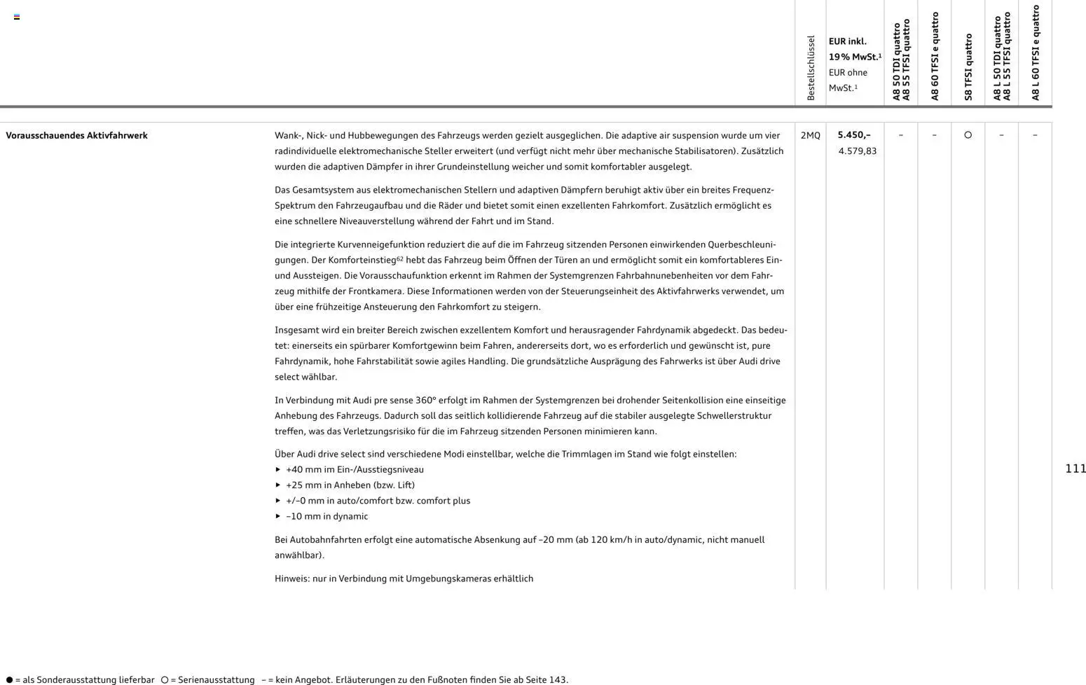 Audi A8 - Seite 111 - gültig ab 28.10.2025