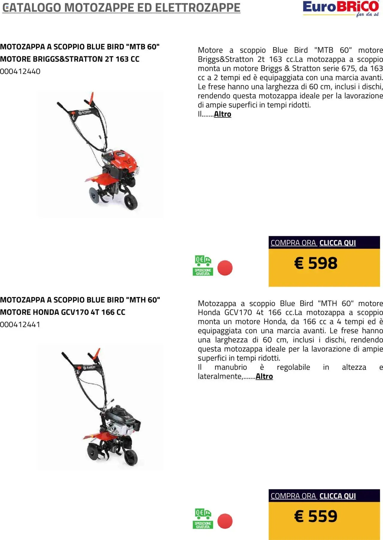 Eurobrico Motozappe ed Elettrozappe catalogo - pagina 8 - valido dal 23/07/2025