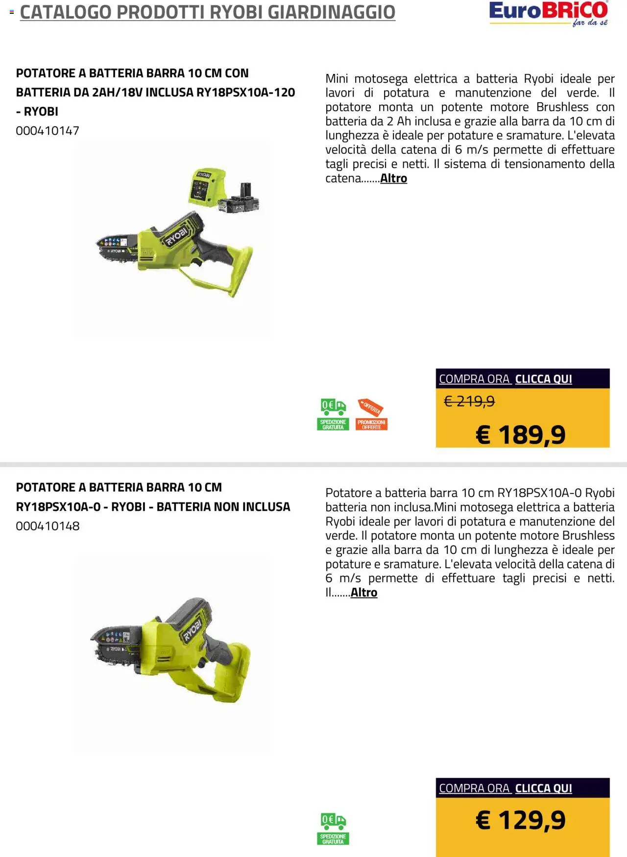 Eurobrico Prodotti Ryobi Giardinaggio catalogo - pagina 54 - valido dal 23/07/2025