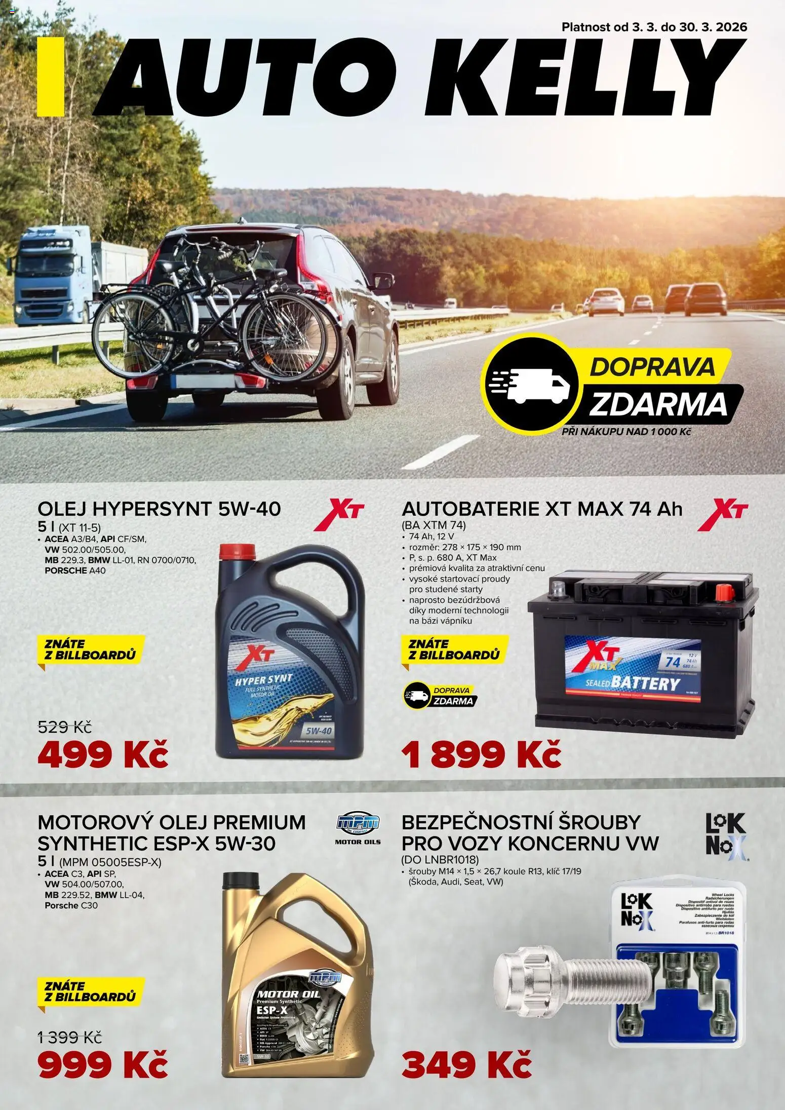 Auto Kelly leták - strana 1- platný od 03.03.2026