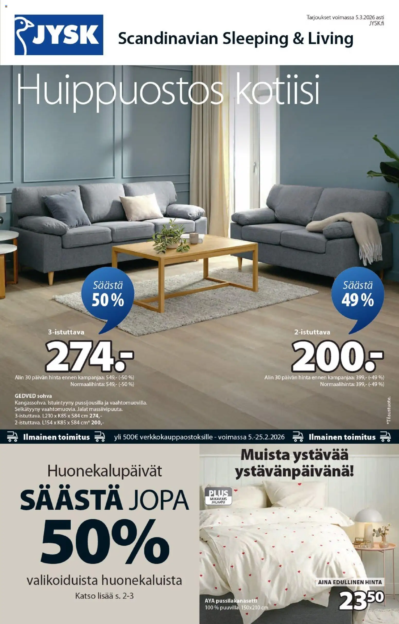 JYSK tarjoukset - sivu 1- voimassa alkaen 05/02/2026