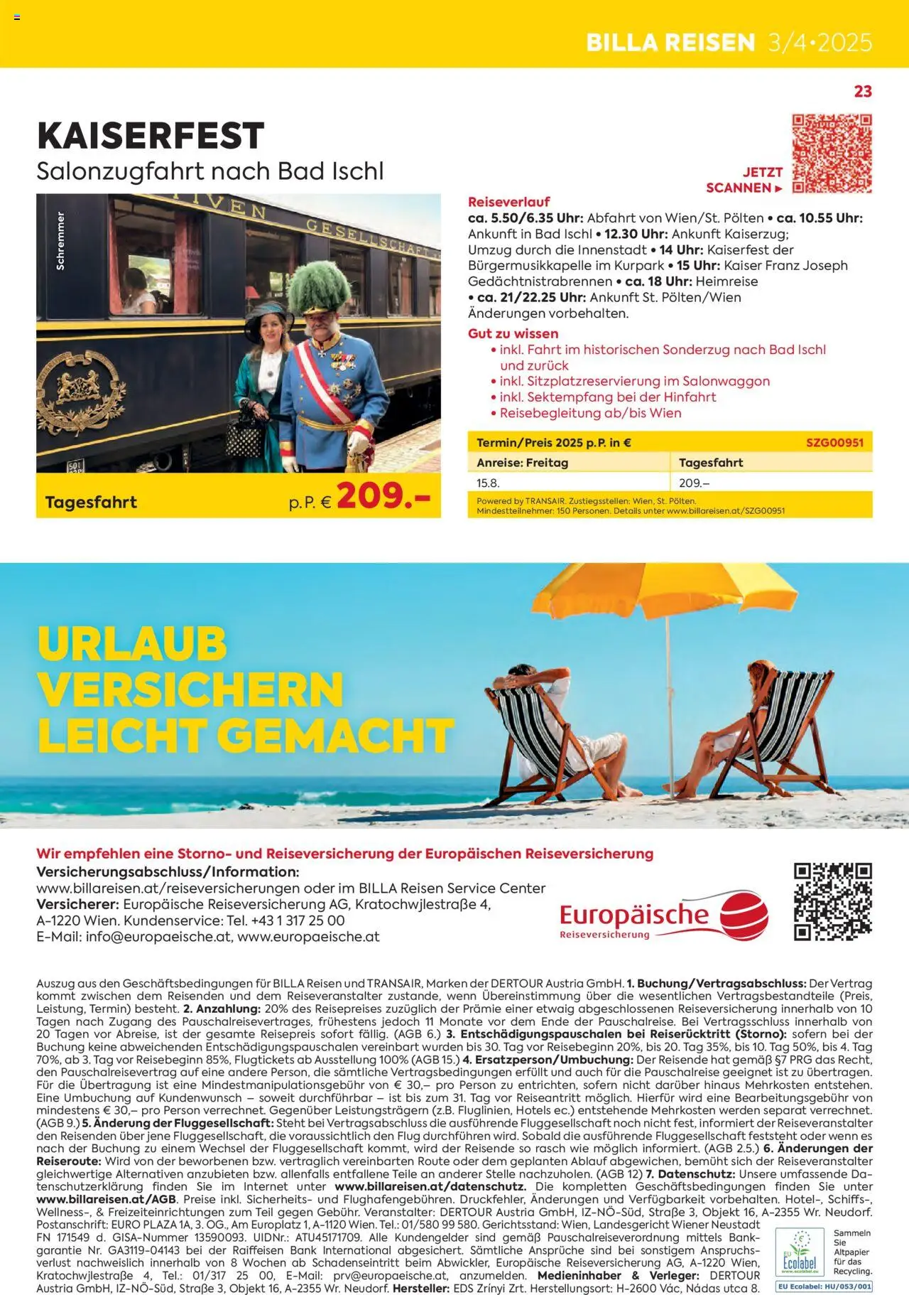 Billa Kreuzfahrten Rundreisen Erlebnisreisenb3/4 2025 - page 23- valid from 03.06.2025