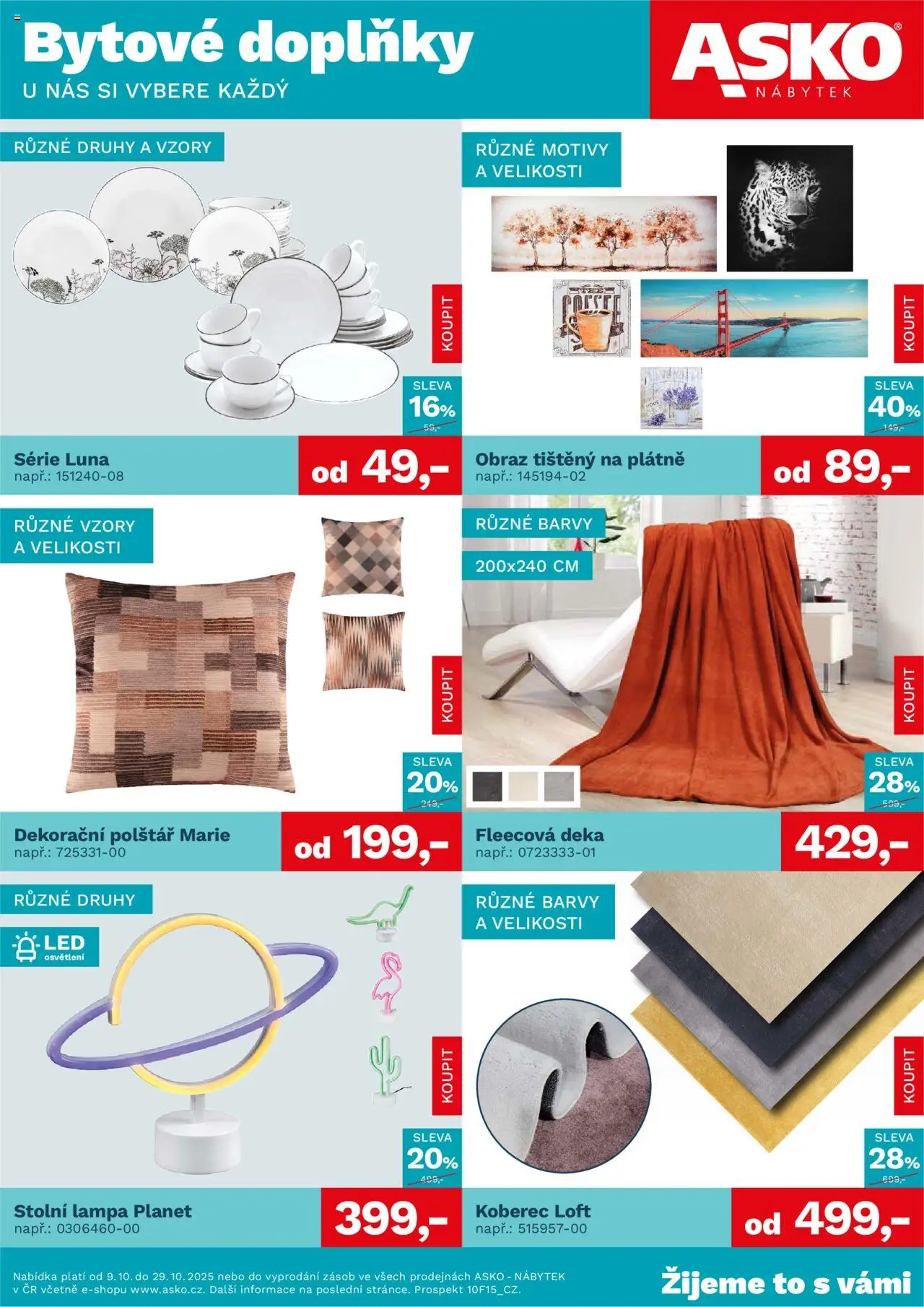 ASKO nábytek leták - Bytové doplňky za skvělé ceny - strana 1- platný od 09.10.2025