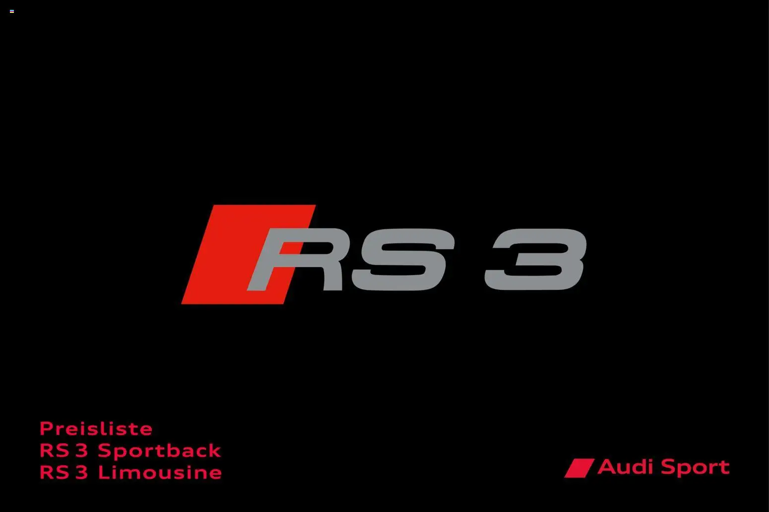 Audi RS 3 Sportback / RS 3 Limousine - Seite 1 - gültig ab 28.10.2025