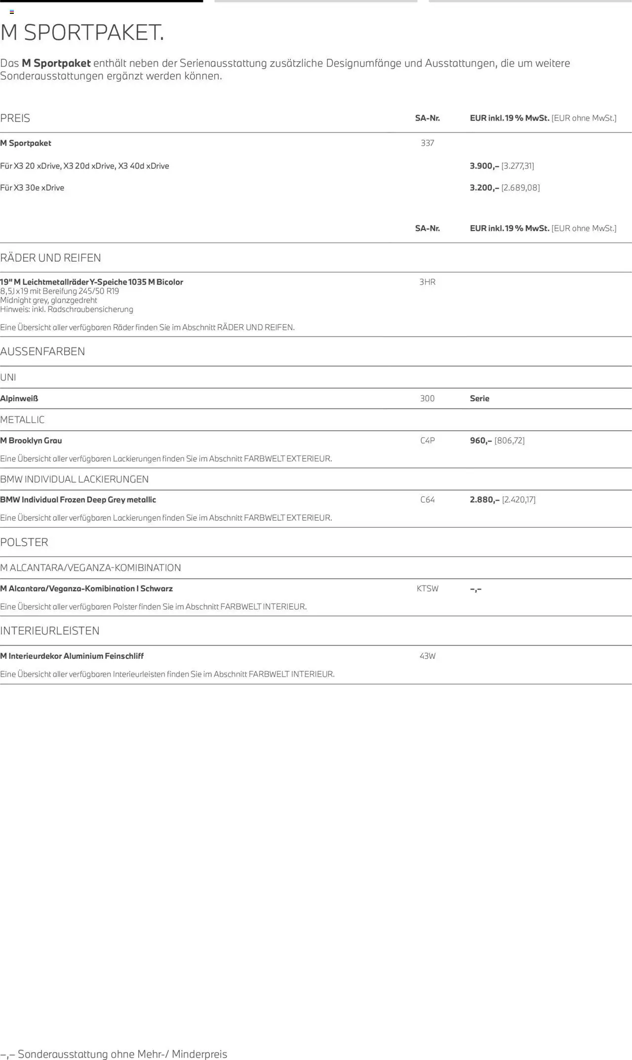 BMW X3  - Seite 9 - gültig ab 01.08.2025