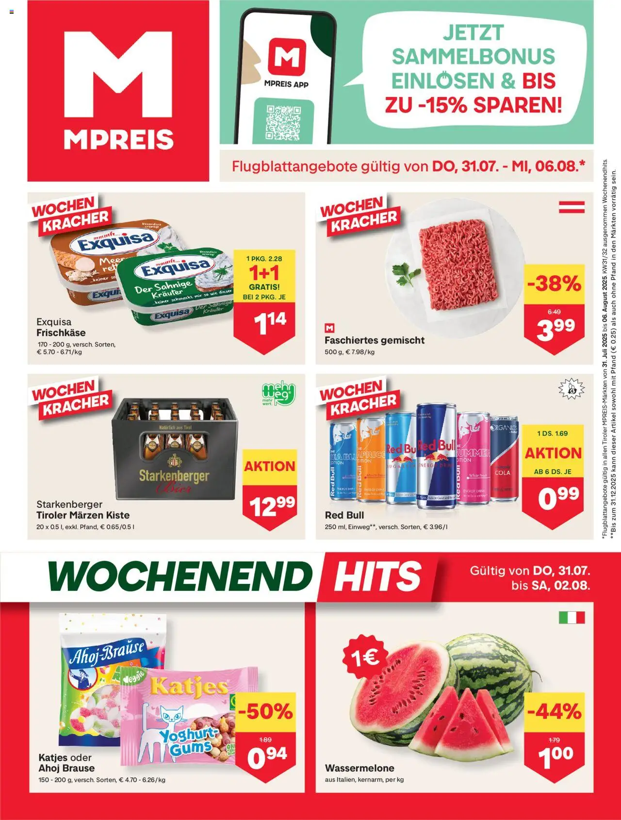 MPREIS Flugblatt - Seite 1- gültig ab 31.07.2025