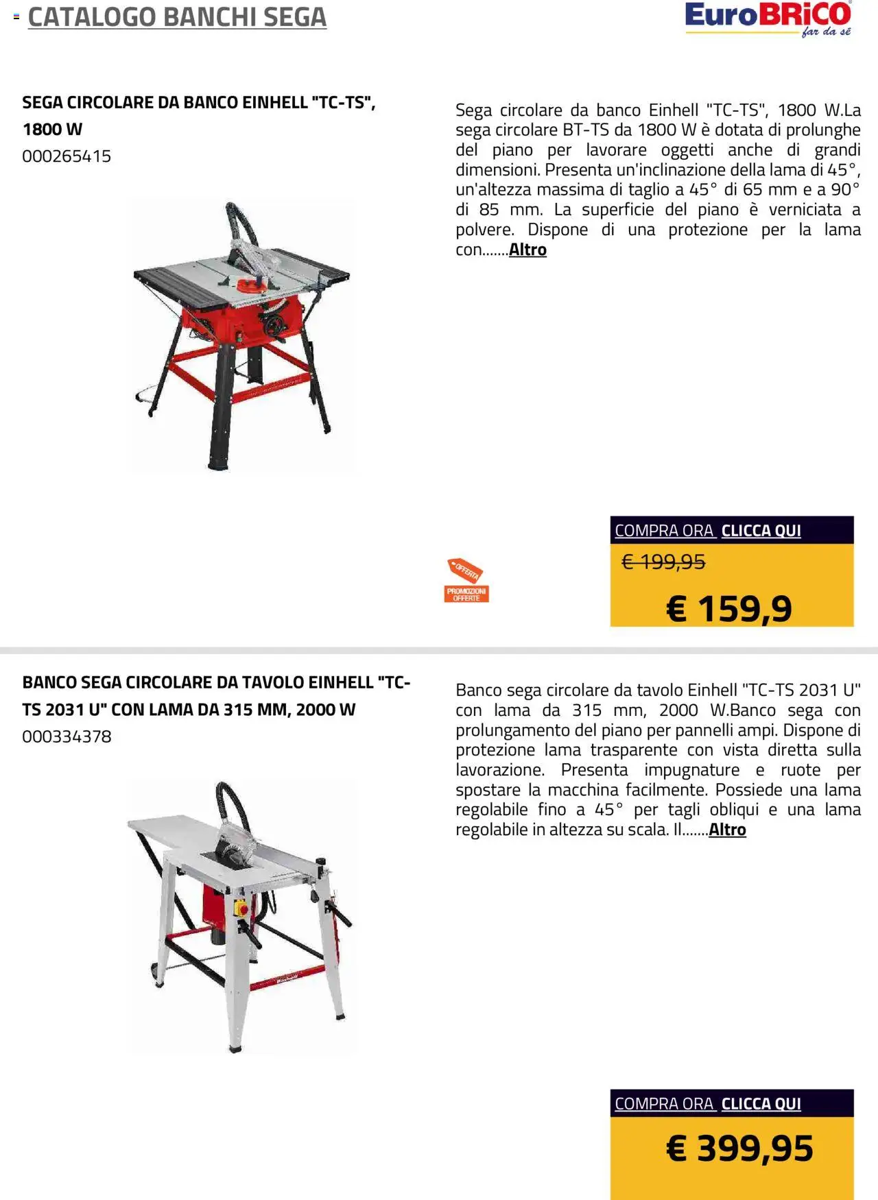 Eurobrico Banchi Sega catalogo - pagina 2 - valido dal 23/07/2025