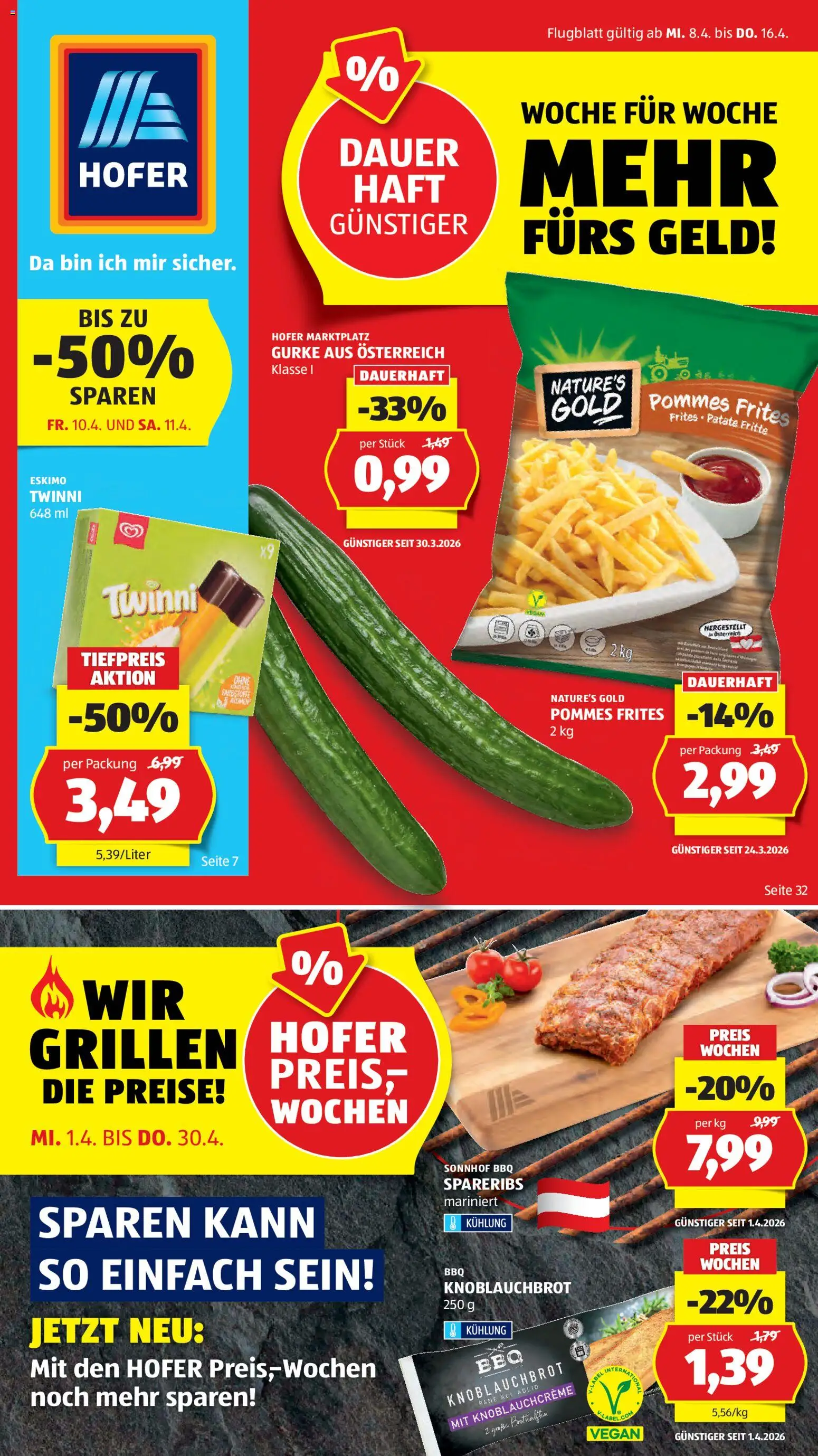 Hofer Flugblatt - Seite 1- gültig ab 08.04.2026