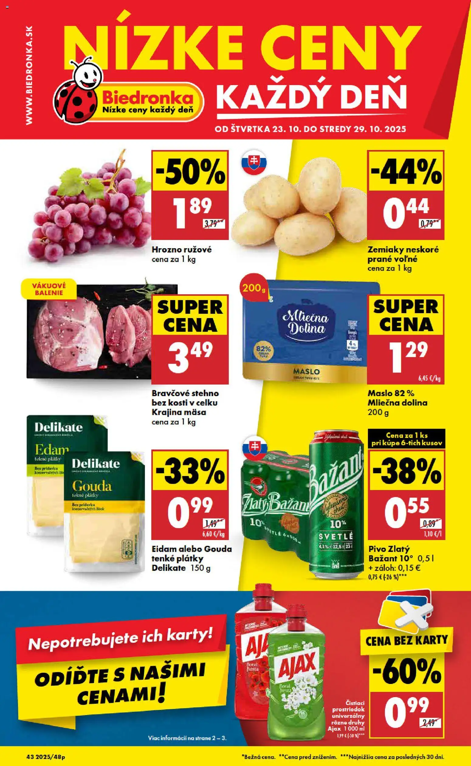 Biedronka leták - strana 1- platný od 23.10.2025
