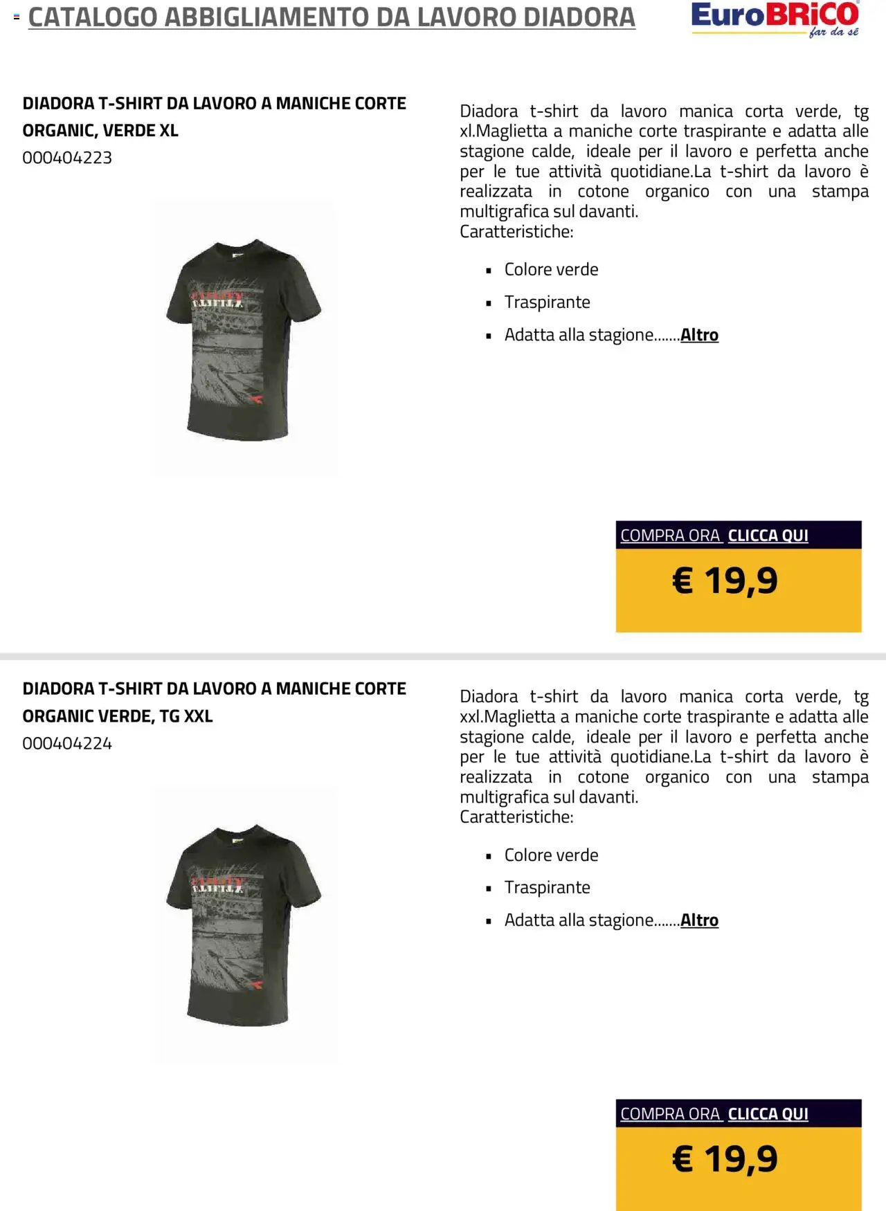 Eurobrico Abbigliamento da Lavoro Diadora catalogo - pagina 61 - valido dal 23/07/2025