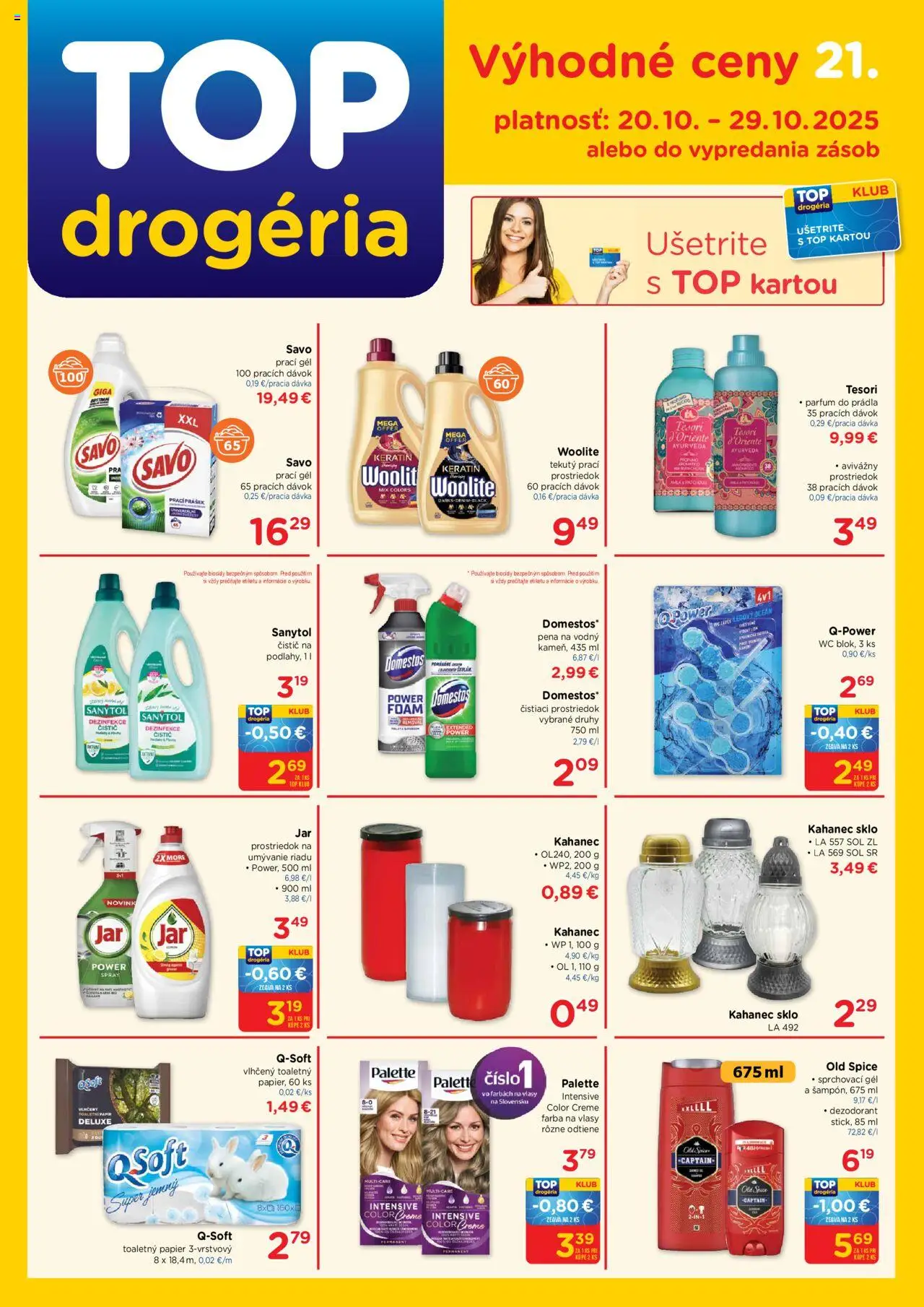 TOP Drogéria leták - strana 1- platný od 20.10.2025