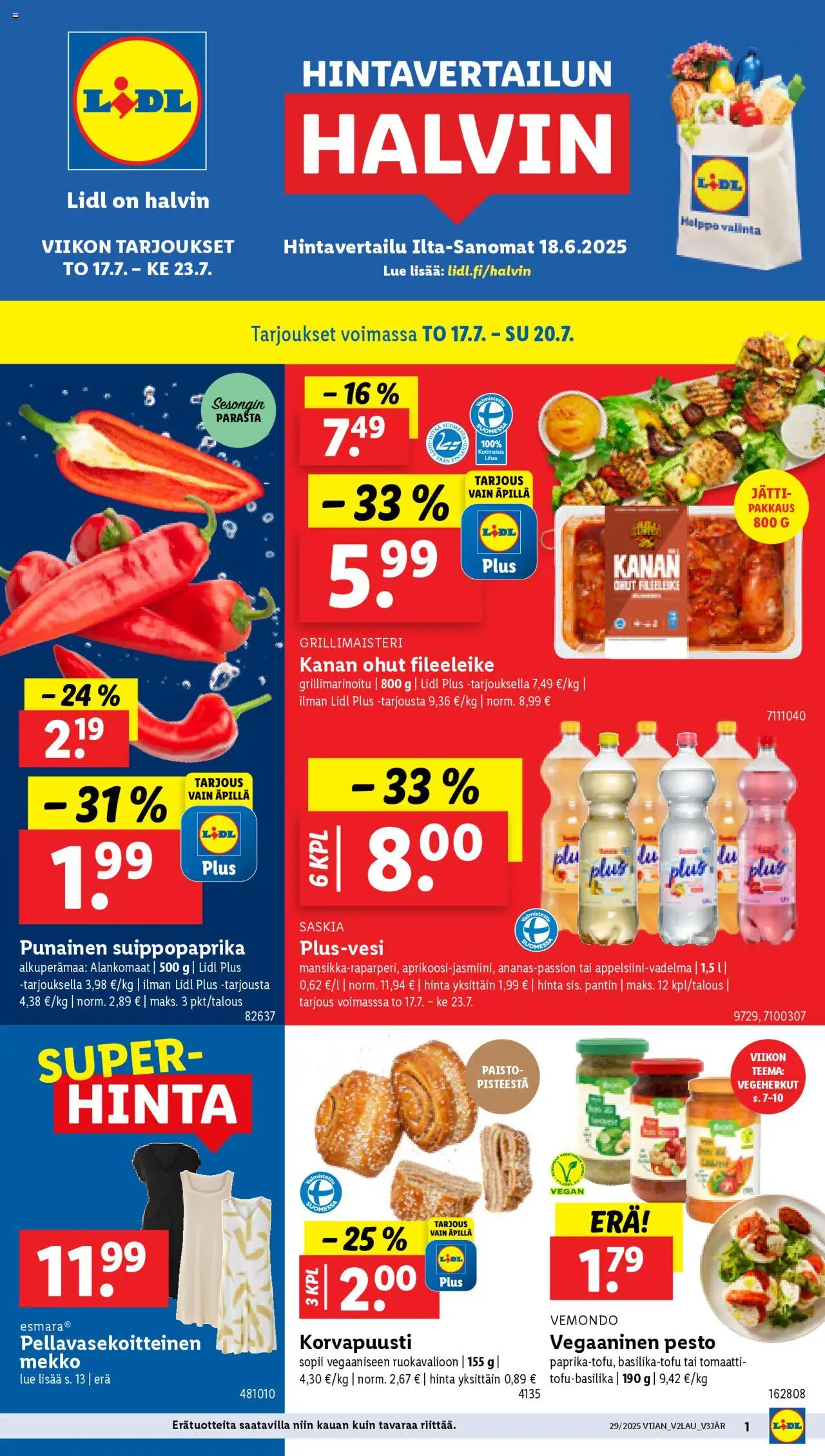 Lidl tarjoukset - sivu 1- voimassa alkaen 17/07/2025