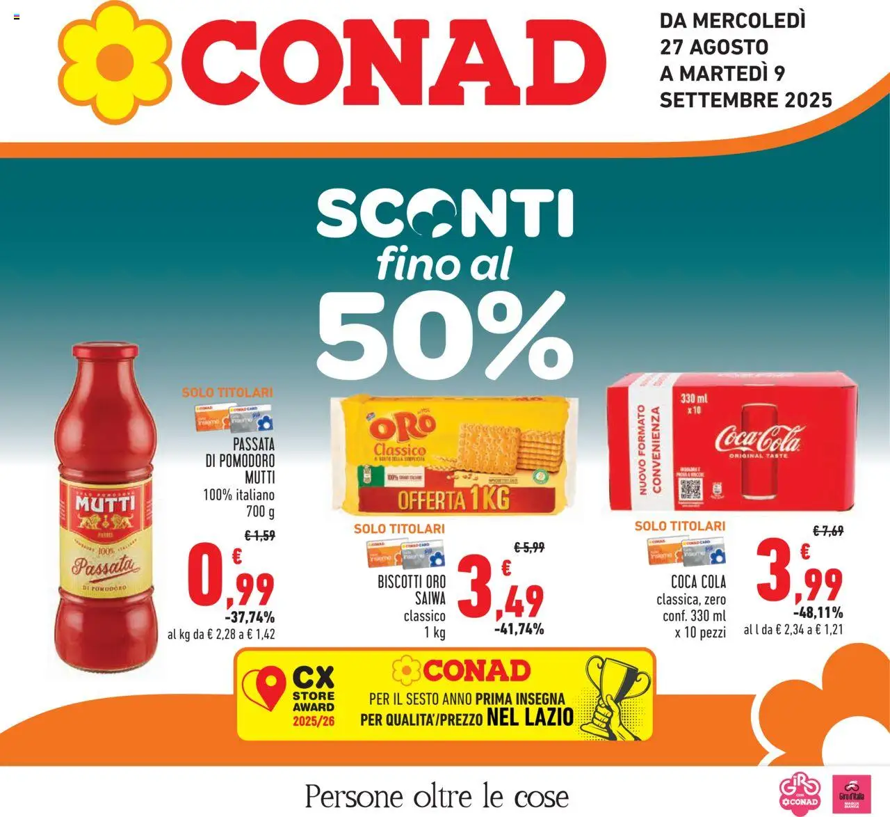 Volantino Conad	 - pagina 1 - valido dal 27/08/2025