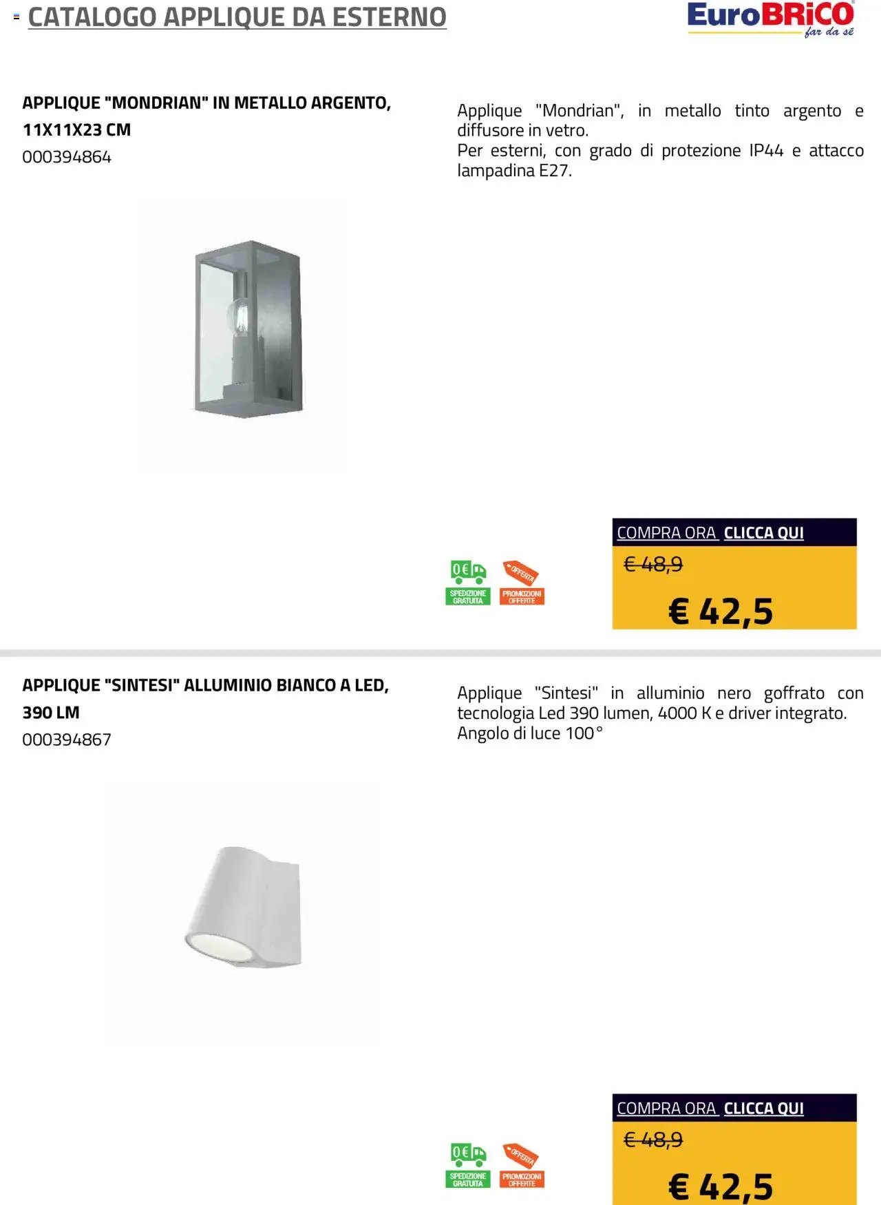 Eurobrico Applique da Esterno catalogo - pagina 30 - valido dal 23/07/2025