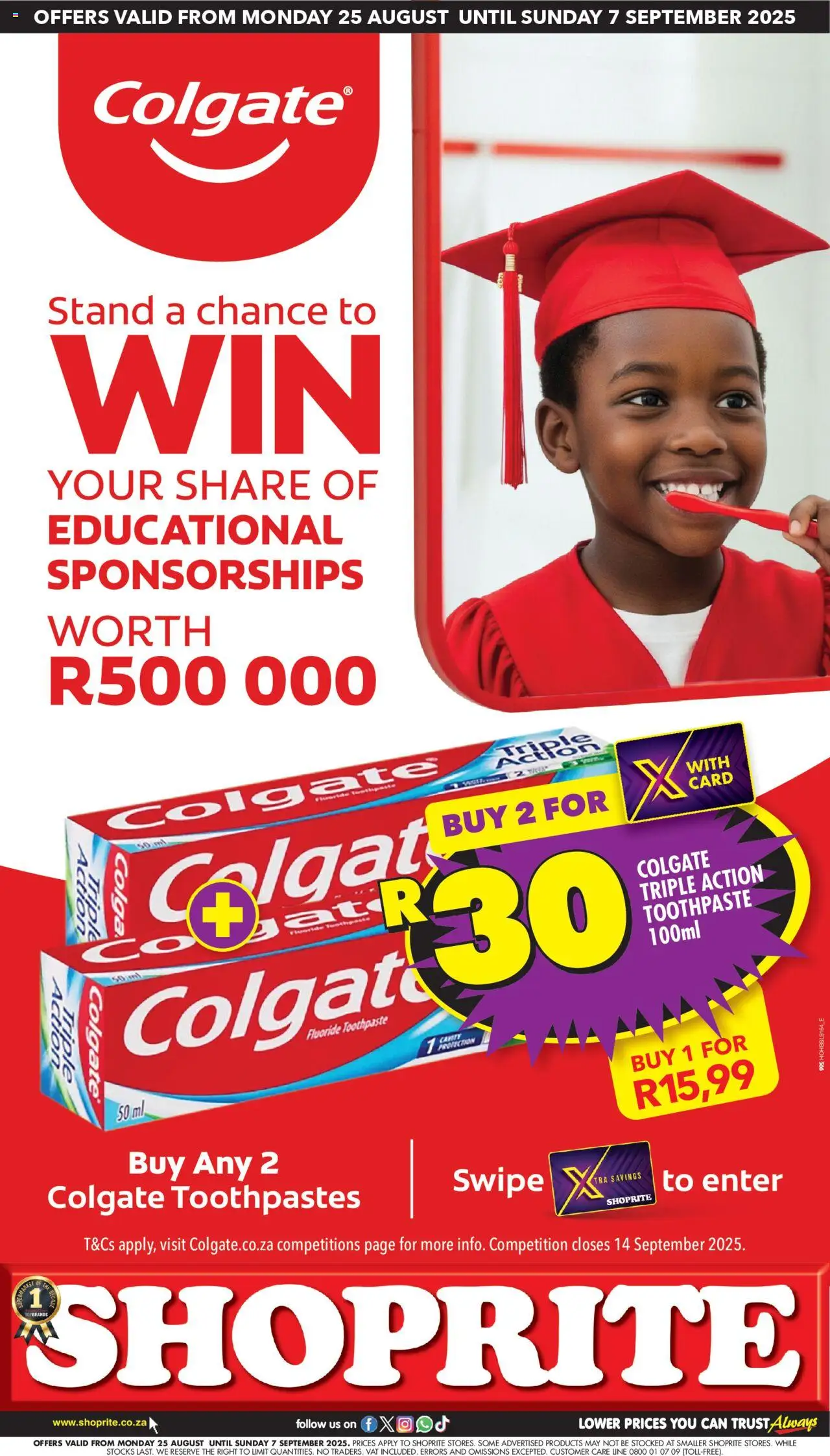 Shoprite - Colgate Promotion - page 1- valid from 25/08/2025