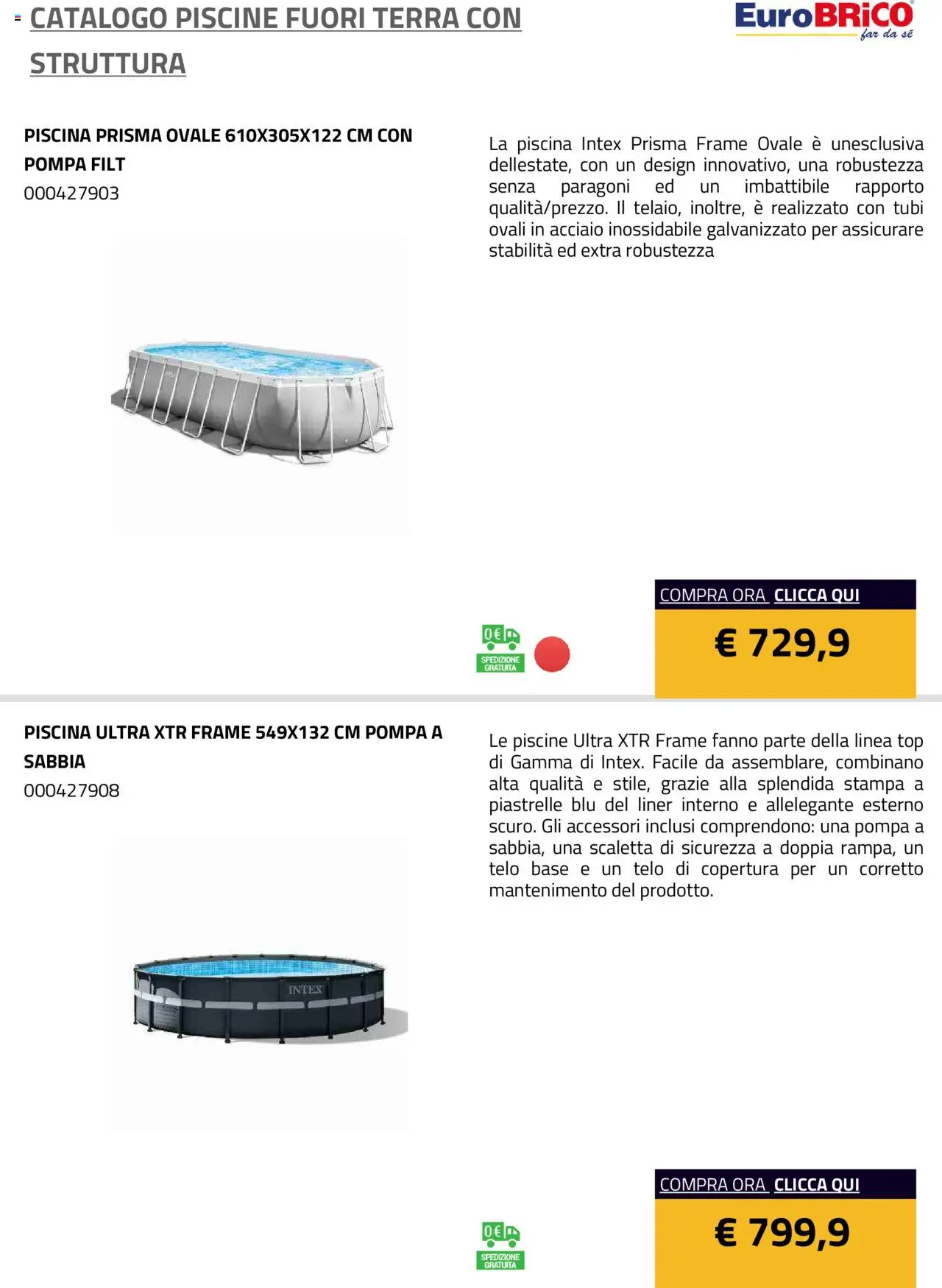 Eurobrico Piscine Fuori Terra con Struttura catalogo - pagina 14 - valido dal 23/07/2025