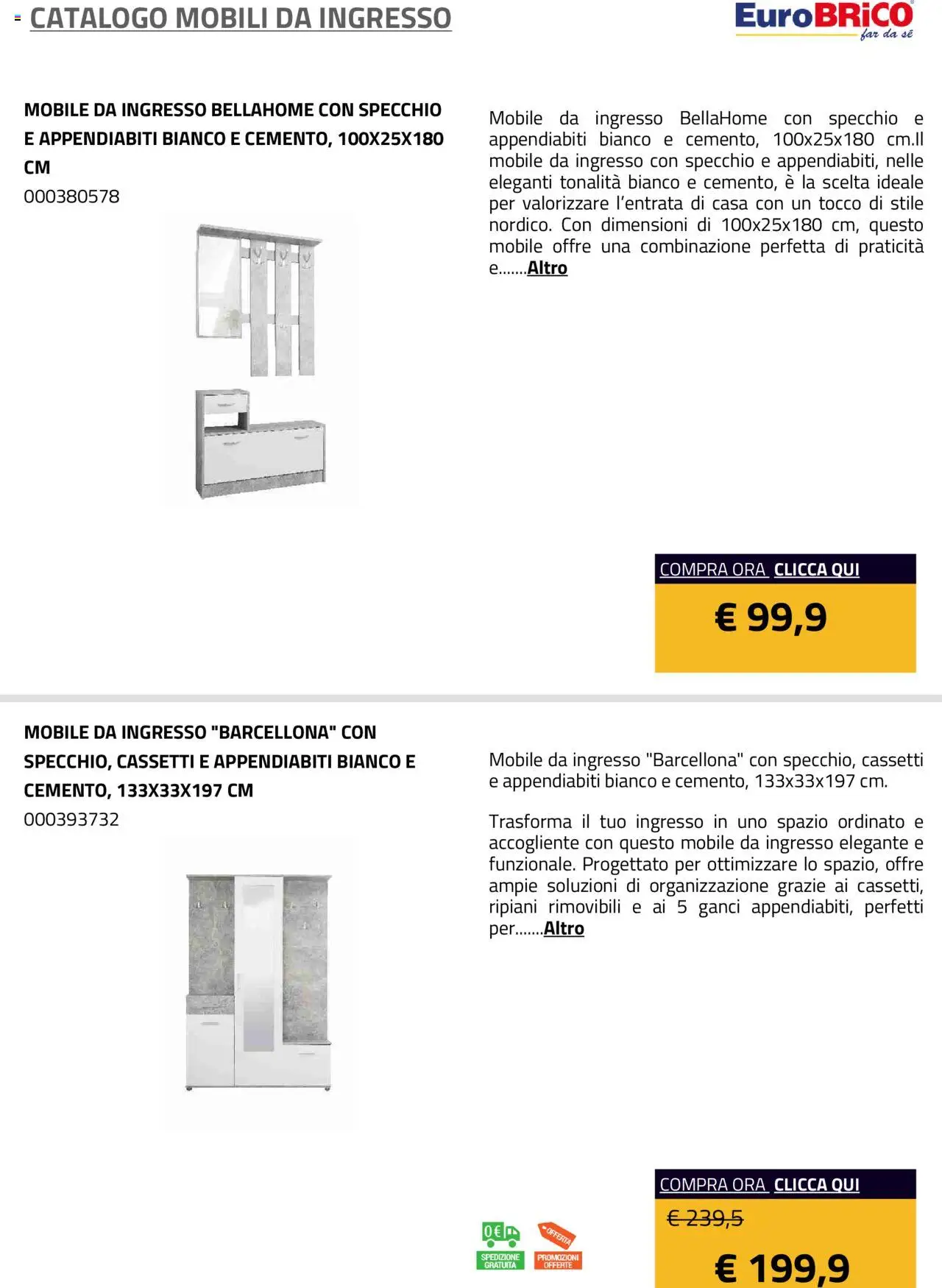 Eurobrico Mobili da ingresso catalogo - pagina 2 - valido dal 23/07/2025