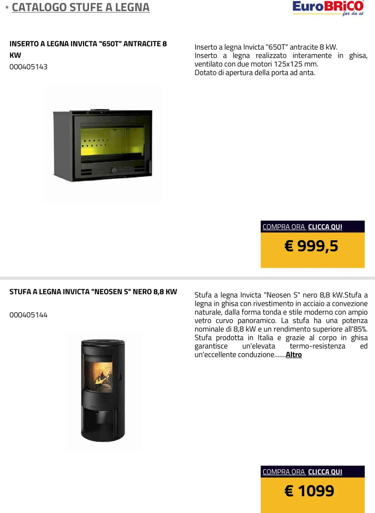 Eurobrico Stufe a Legna catalogo - pagina 8 - valido dal 23/07/2025