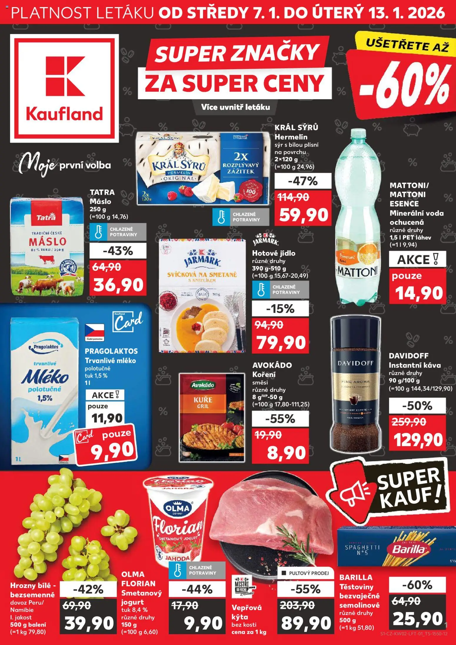 Kaufland leták - strana 1- platný od 07.01.2026