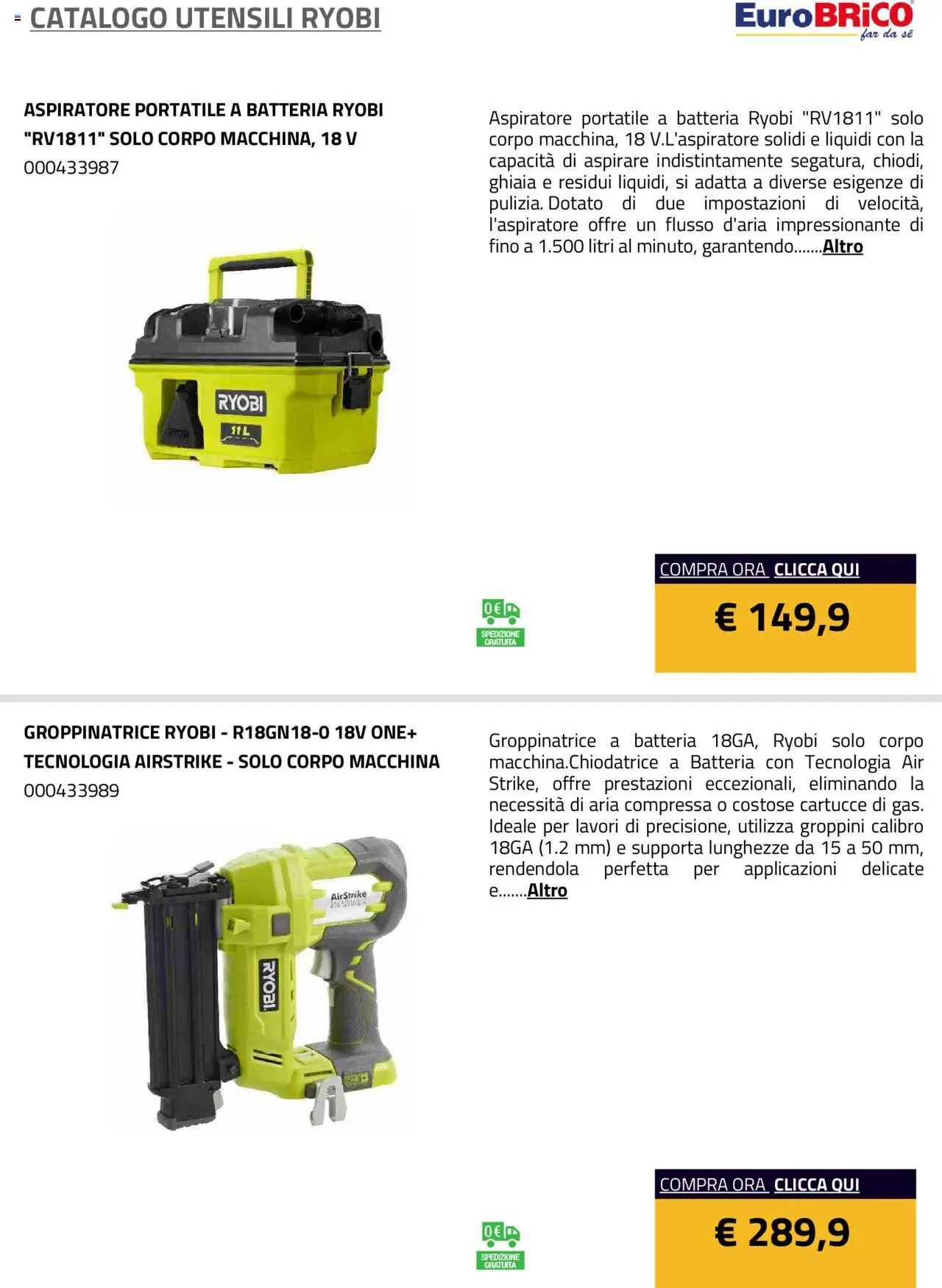 Eurobrico Utensili Ryobi catalogo - pagina 68 - valido dal 23/07/2025