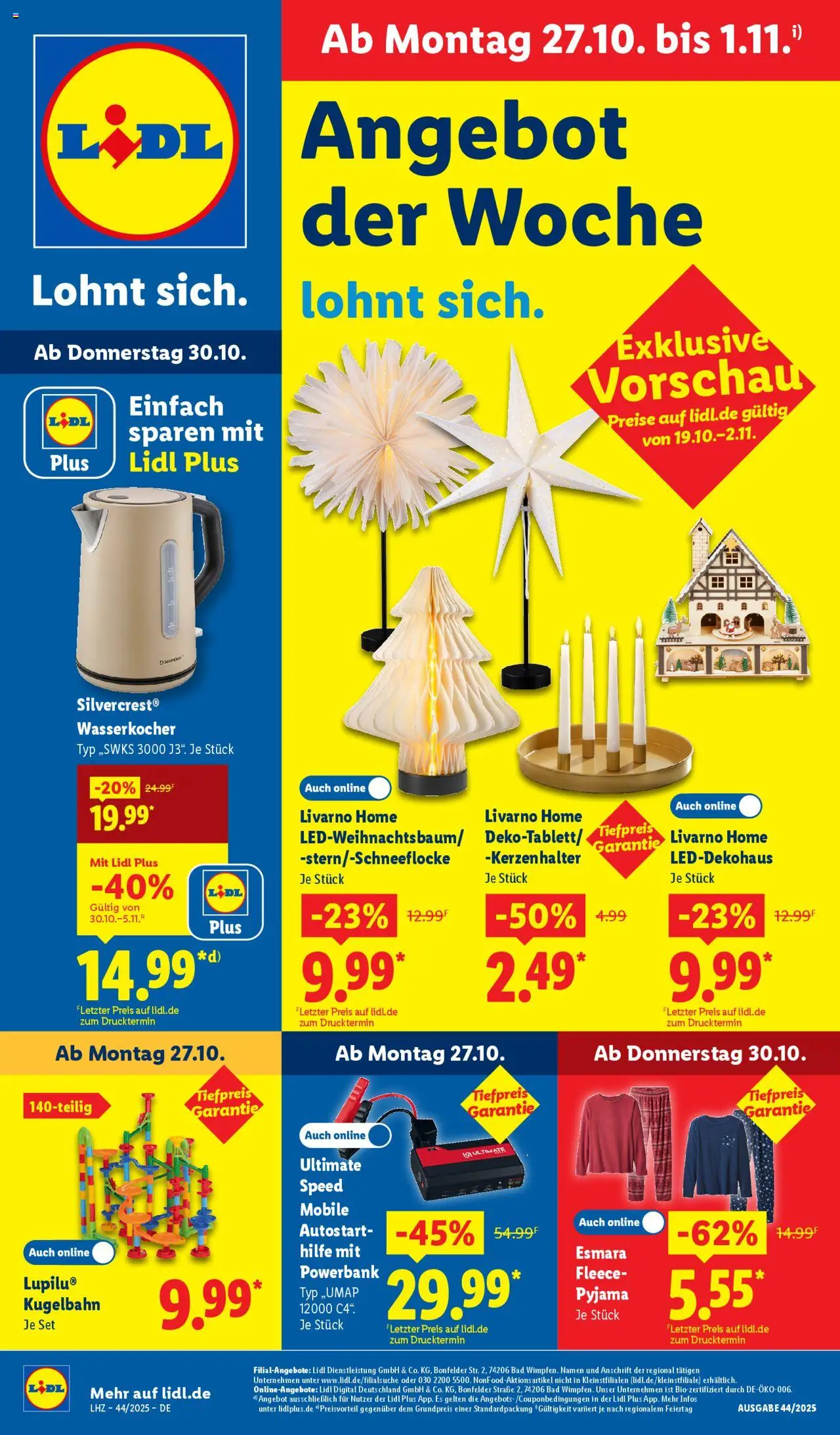 Lidl - Prospekt - Seite 1 - gültig ab 27.10.2025