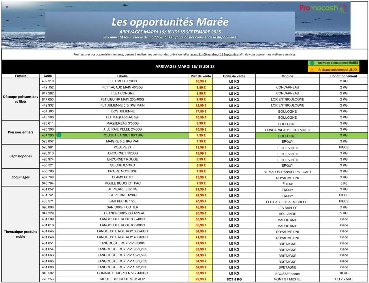 Promocash MERCURIALE OPPORTUNITÉS S38 - page 1 - valable à partir du 16/09/2025