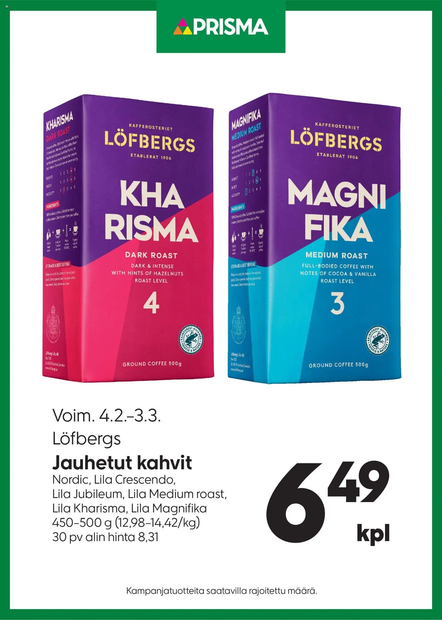 Prisma tarjoukset Löfbergs kahvit - sivu 1- voimassa alkaen 04/02/2026