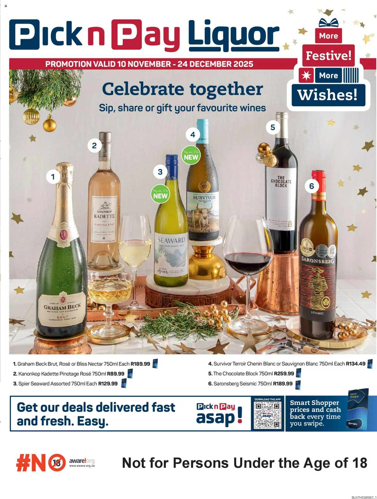 Pick n Pay - Festive Liquor Specials - page 1- valid from 10/11/2025