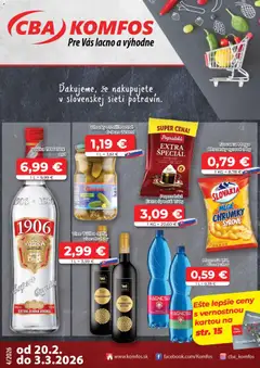 CBA Komfos leták platný od 20.02.2026