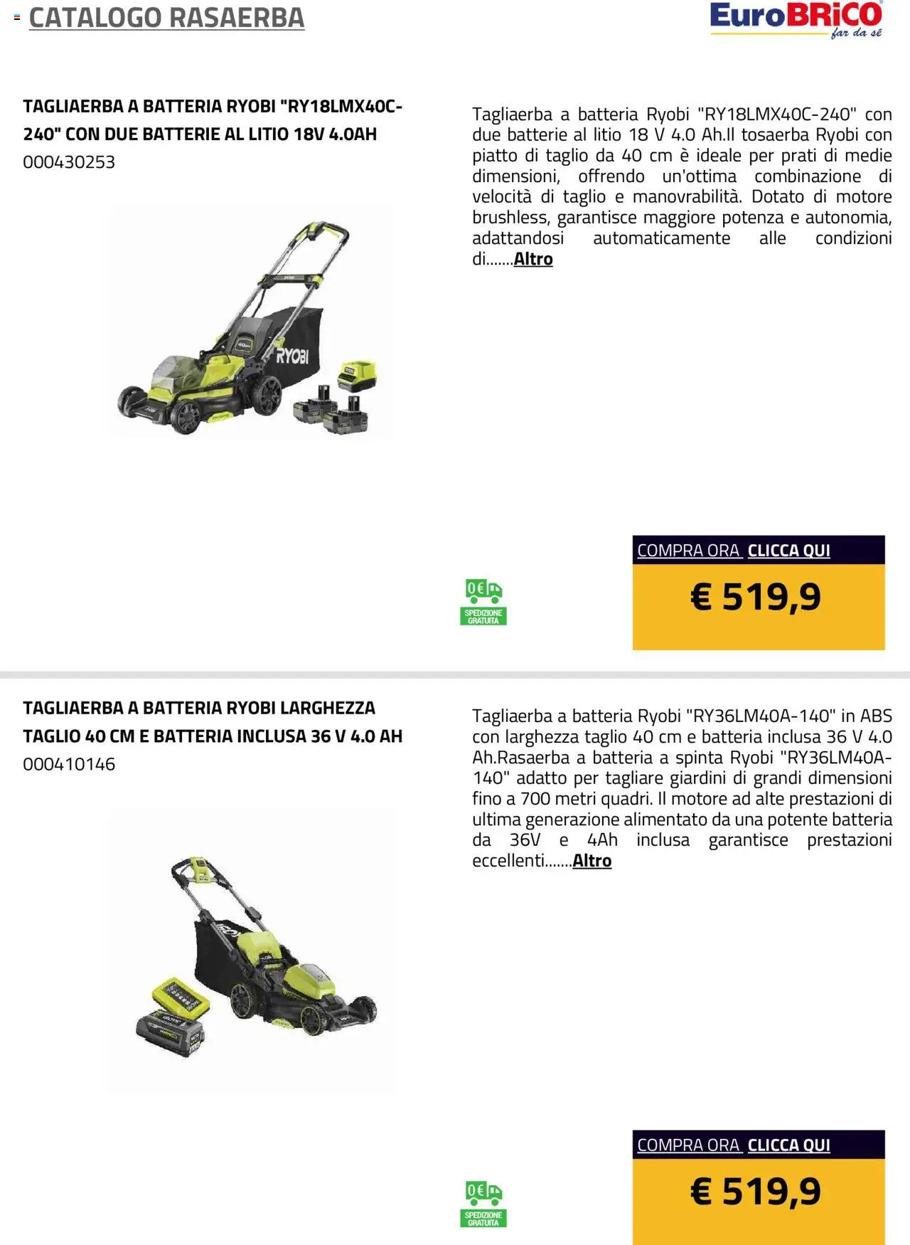 Eurobrico Rasaerba catalogo - pagina 24 - valido dal 23/07/2025