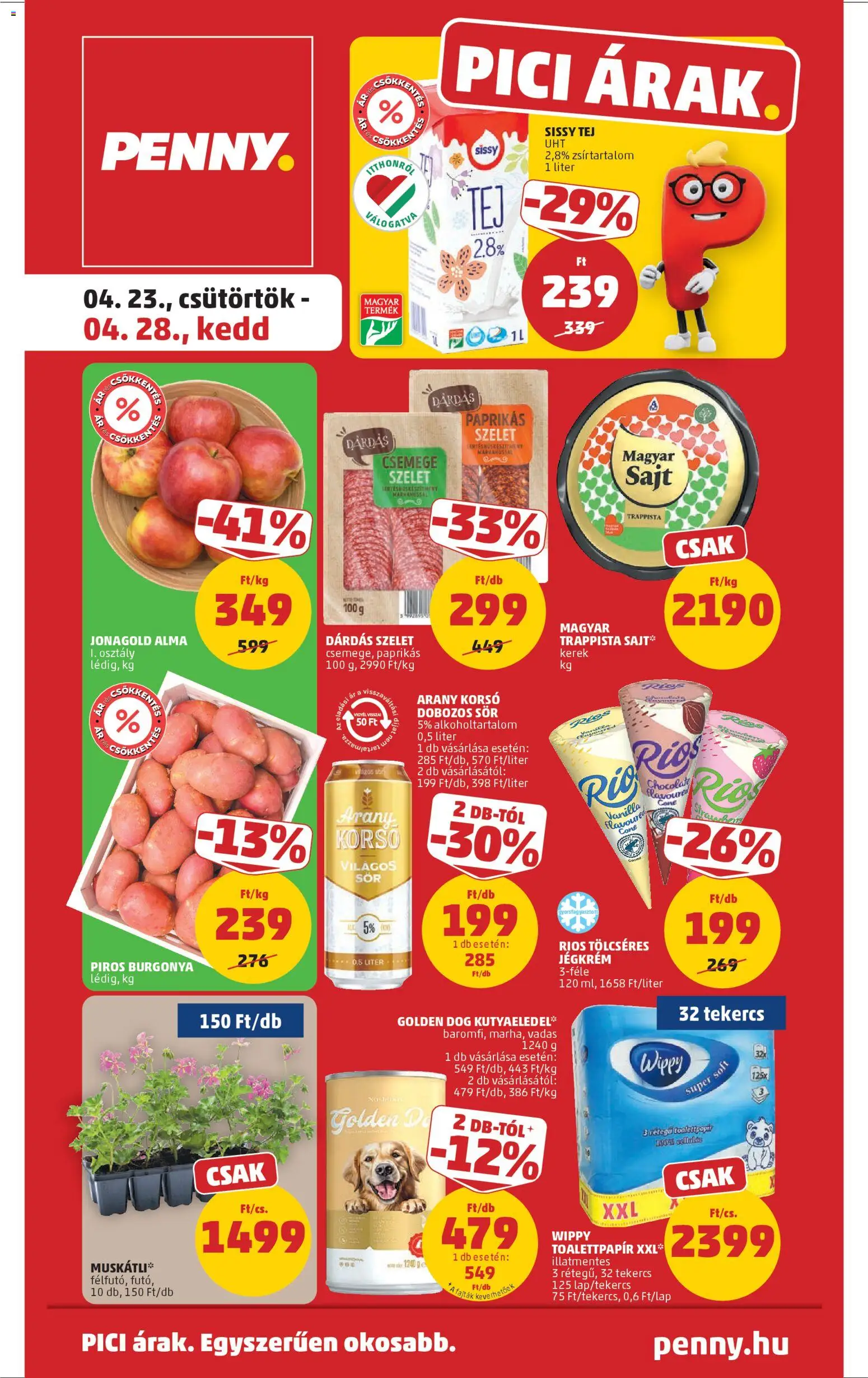 PENNY akciós újság - 1oldal - érvényes 2026.04.23.-tól