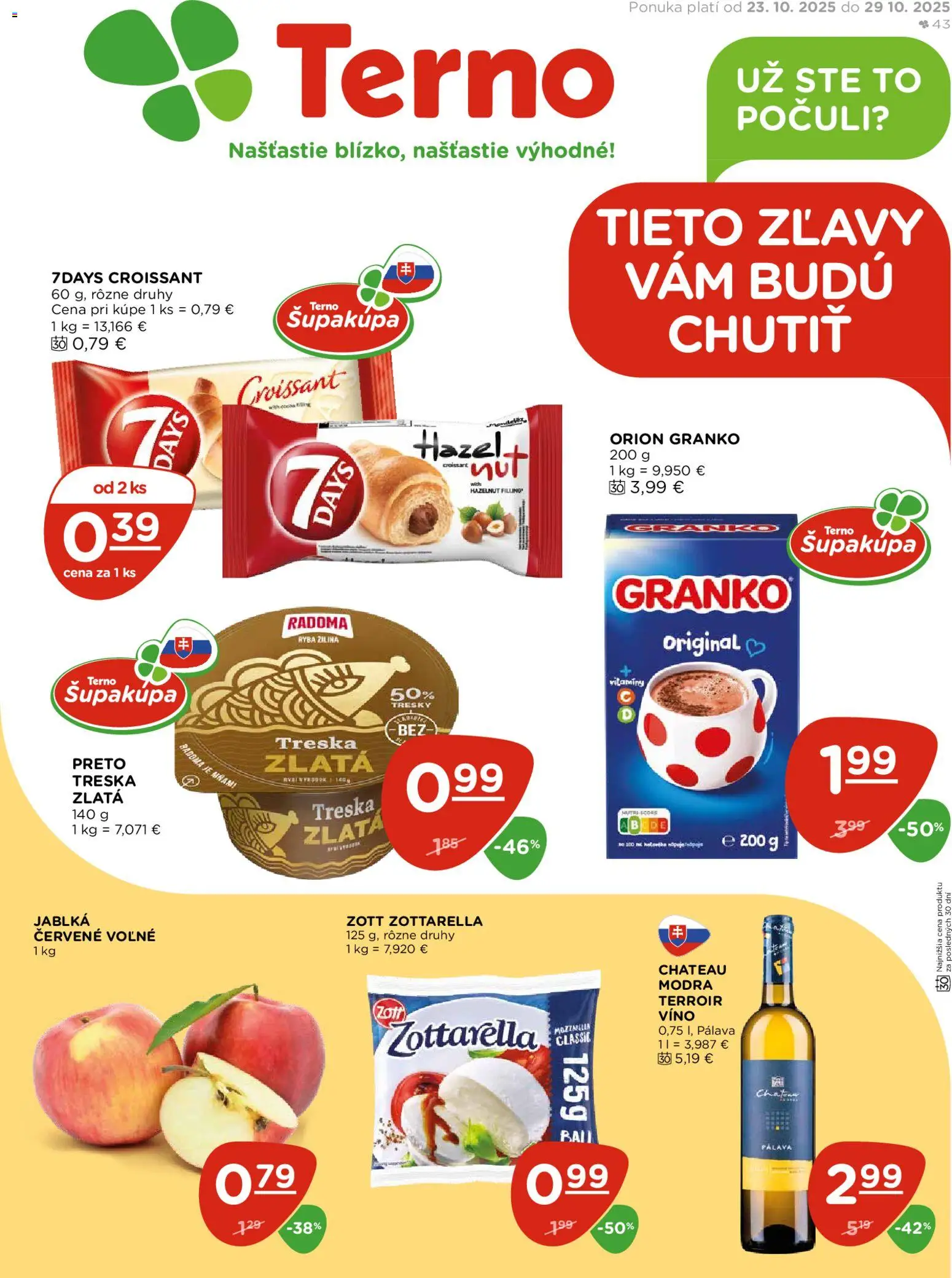Terno leták - strana 1- platný od 23.10.2025