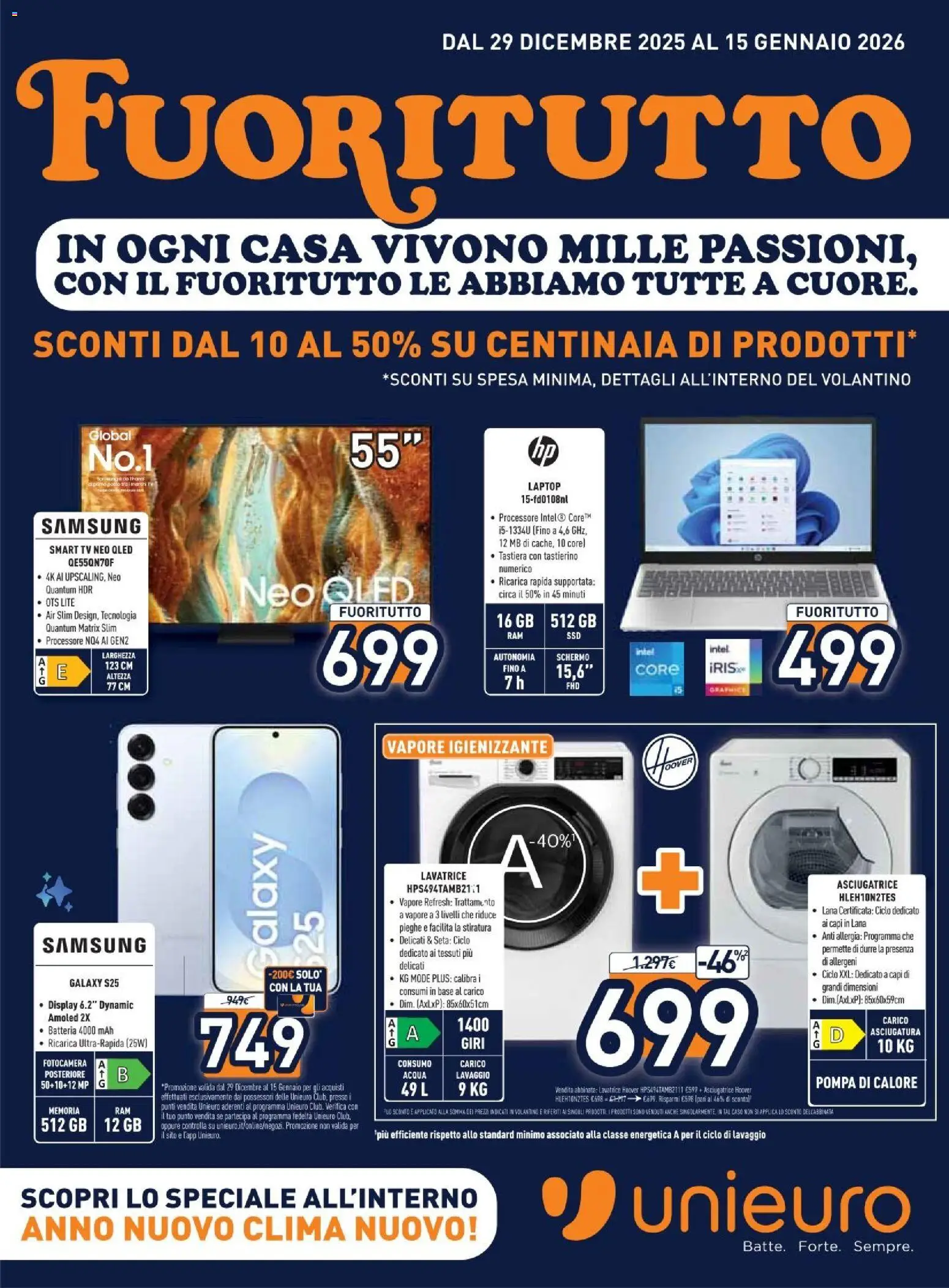 Volantino Unieuro	 - pagina 1 - valido dal 29/12/2025