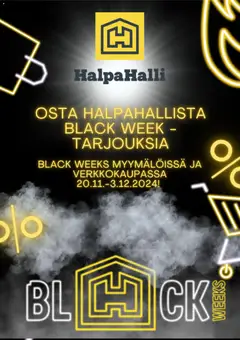 Esikatselu Halpa Halli - Black Friday ennakkoilmoitus voimassa alkaen 06/11/2025