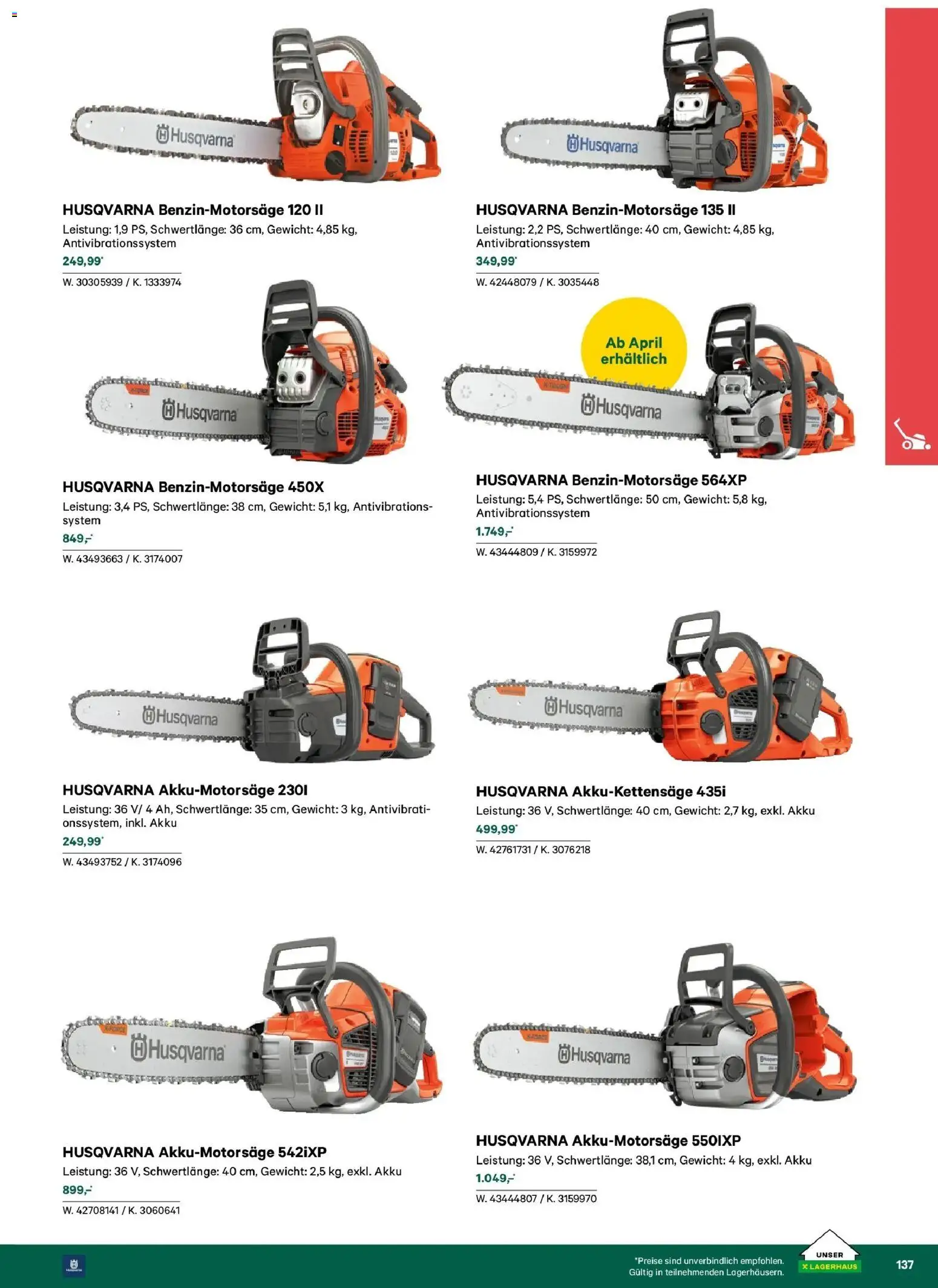 Lagerhaus Garten & Freizeit Katalog 2026 - Wien, Innsbruck - page 137- valid from 01.03.2026