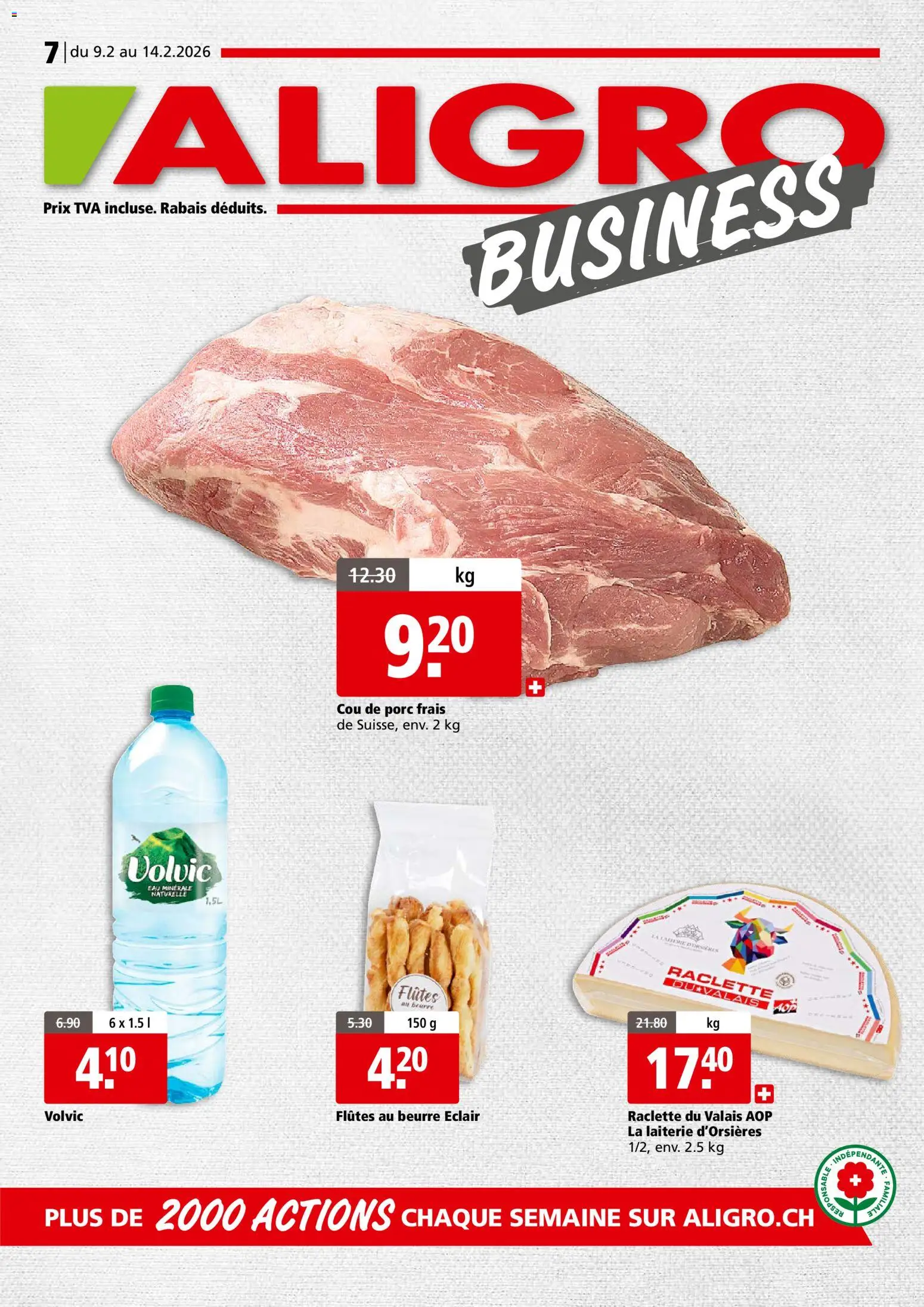 Aligro Aktionen Business Chavannes, Matran, Genève, Sion - Seite 1- gültig ab 09.02.2026