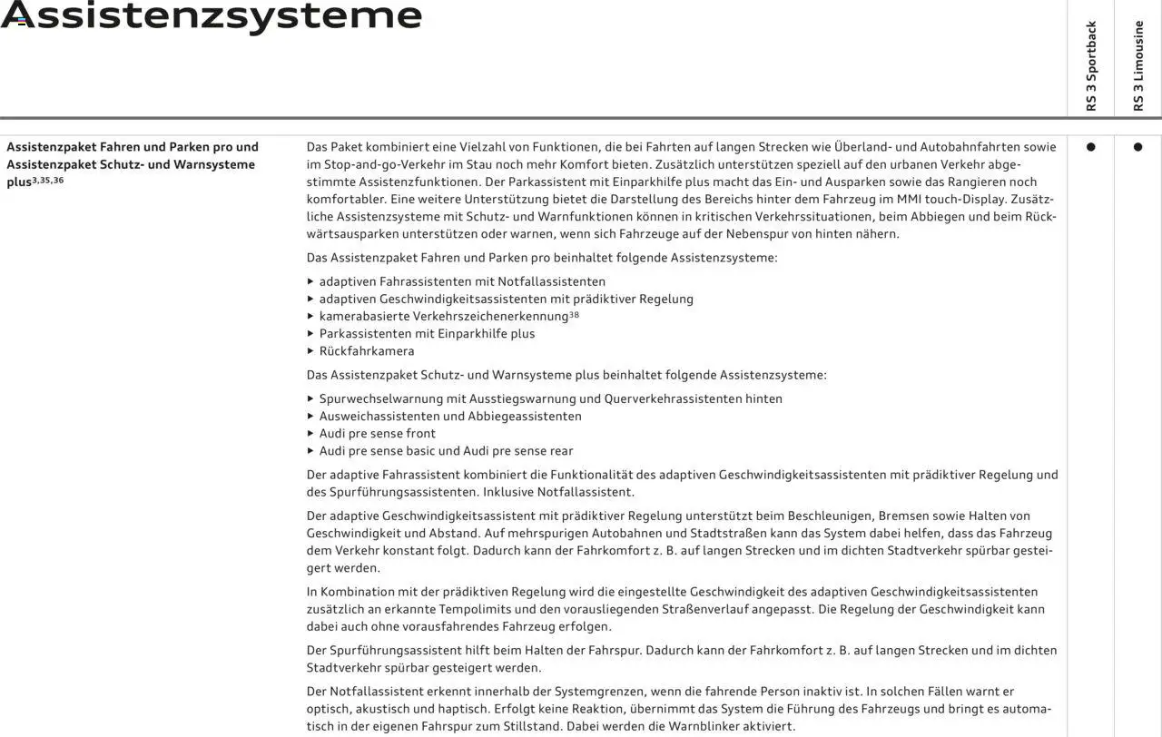 Audi katalog - RS 3 - strana 59- platný od 29.04.2025