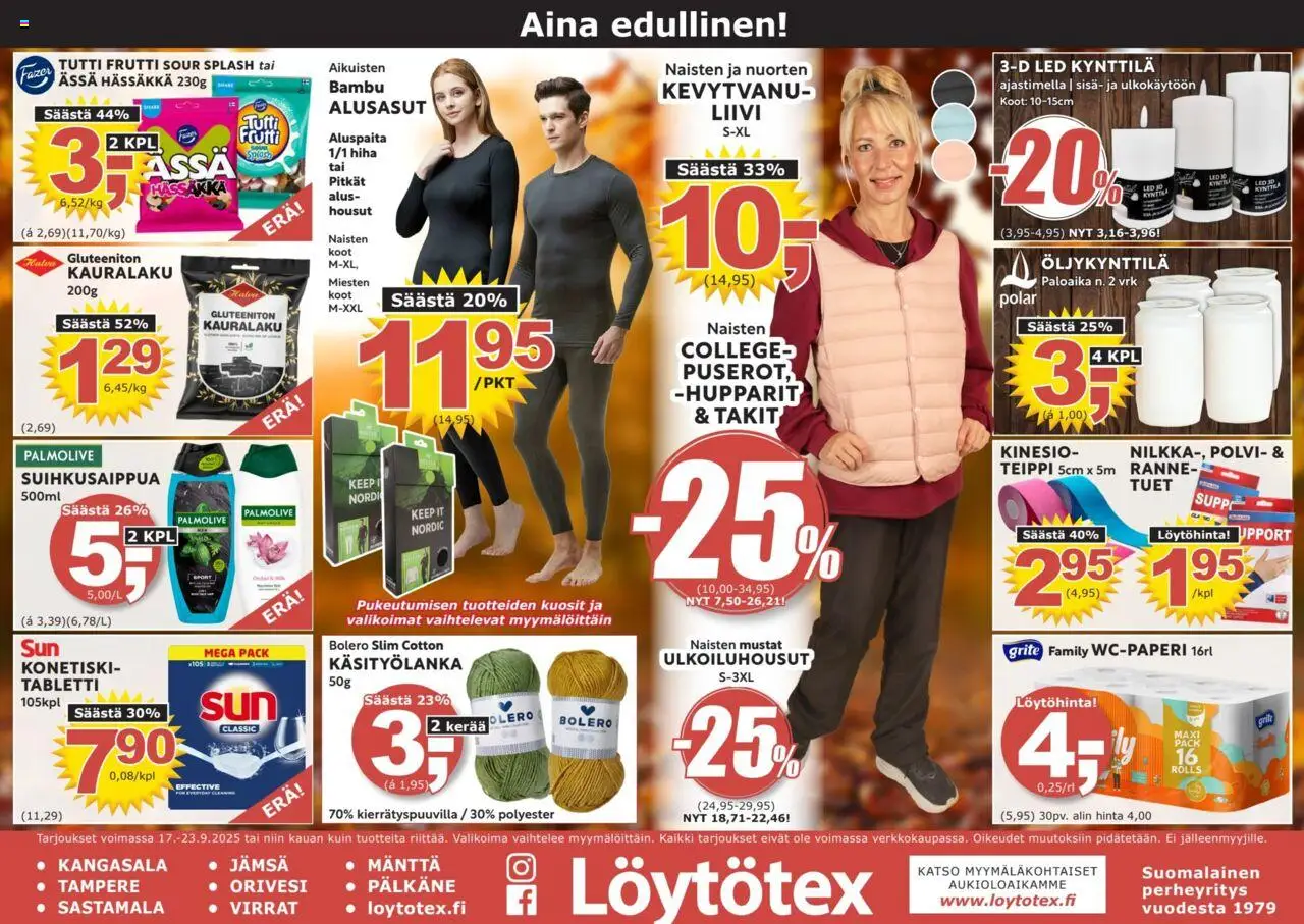 Löytötex tarjoukset - sivu 1- voimassa alkaen 17/09/2025