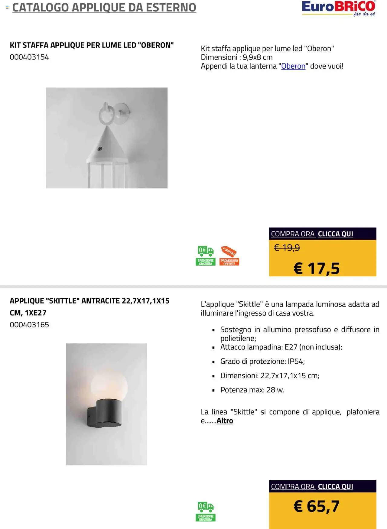 Eurobrico Applique da Esterno catalogo - pagina 40 - valido dal 23/07/2025