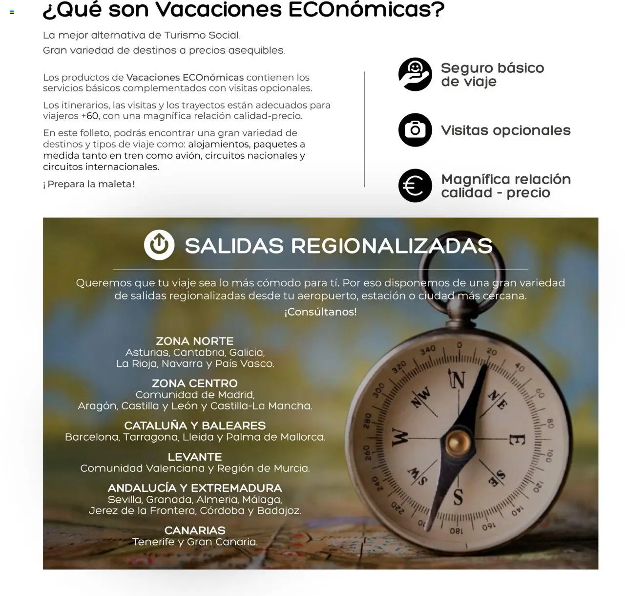 Viajes El Corte Inglés - Club de Vacaciones - Vacaciones Económicas Personalizado - Página de 3 - Válido desde 01/09/2025