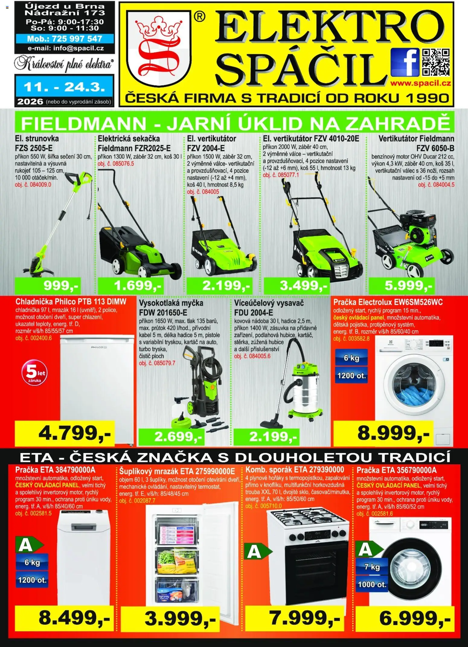 Elektro Spáčil leták - strana 1- platný od 11.03.2026