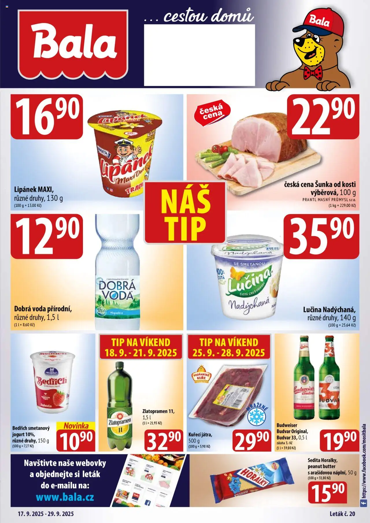 BALA velký leták + - strana 1- platný od 17.09.2025