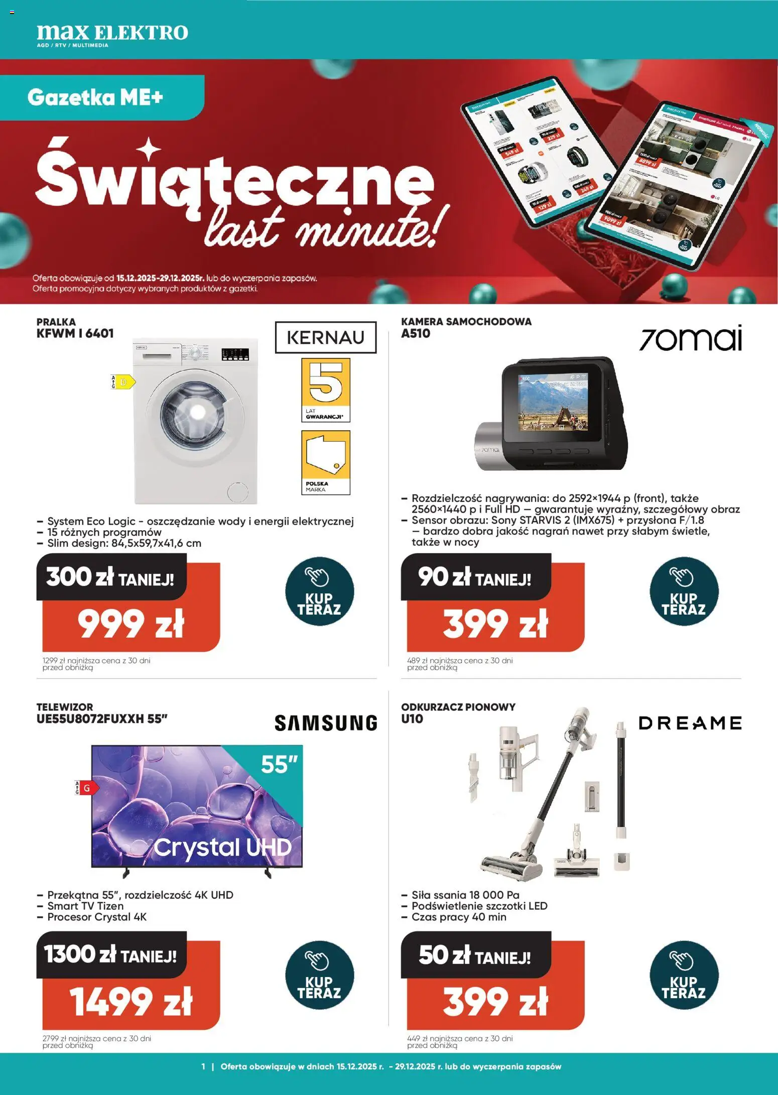 Max elektro Gazetka - strona 1- ważny od 15.12.2025