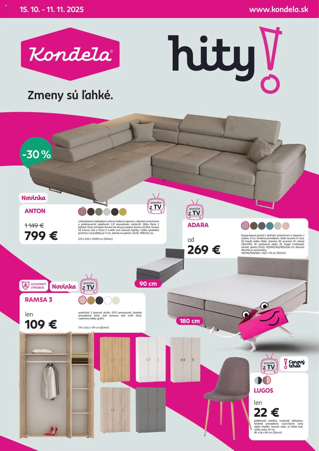 Kondela leták - strana 1- platný od 15.10.2025