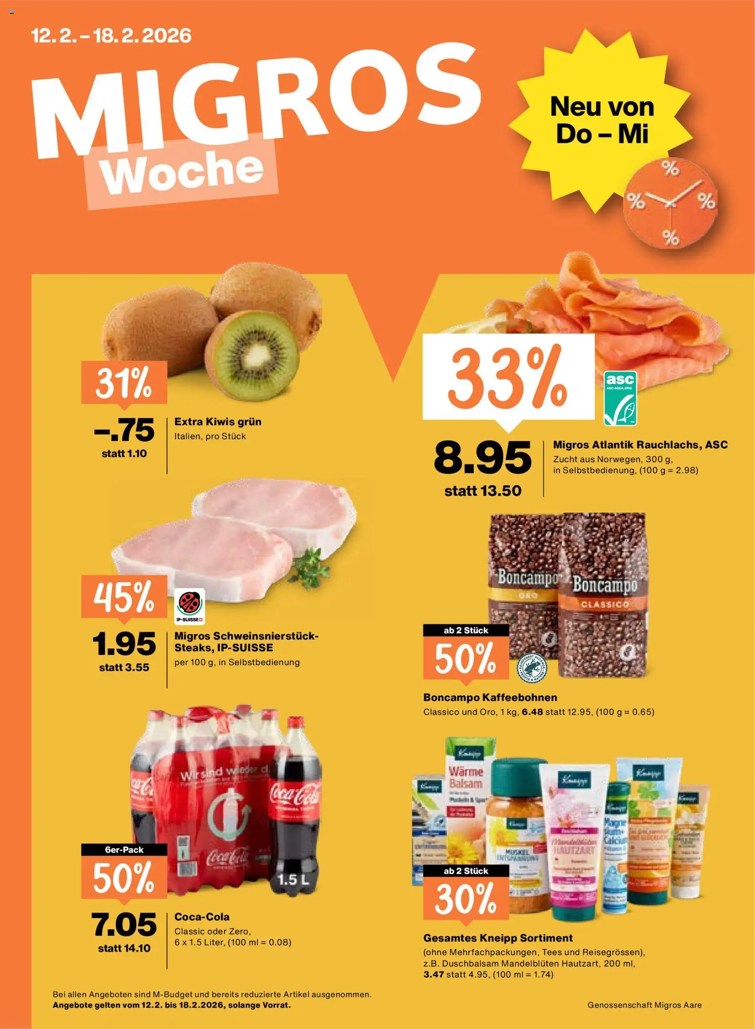 Migros Aktionen - Seite 1- gültig ab 12.02.2026