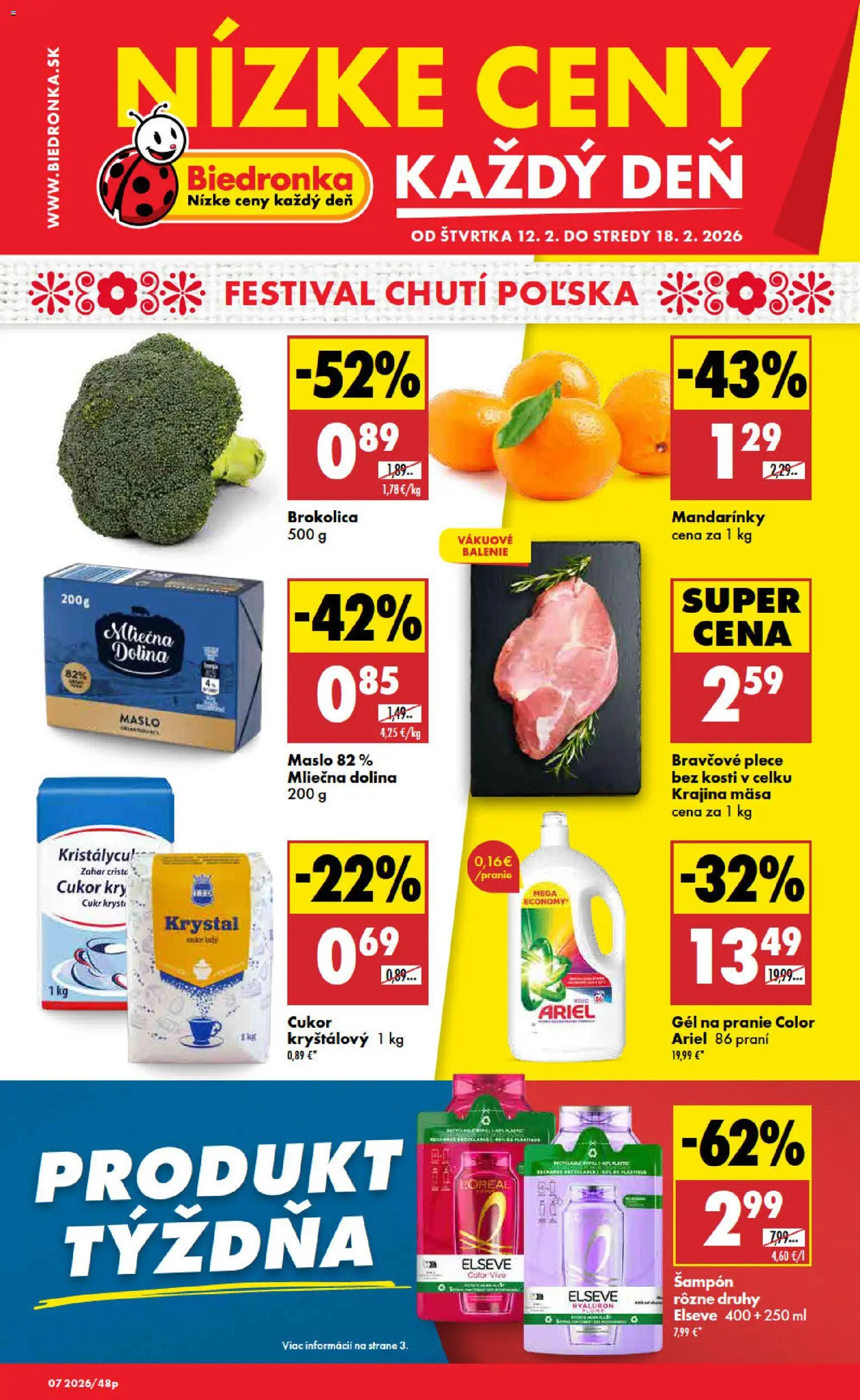 Biedronka leták - strana 1- platný od 12.02.2026