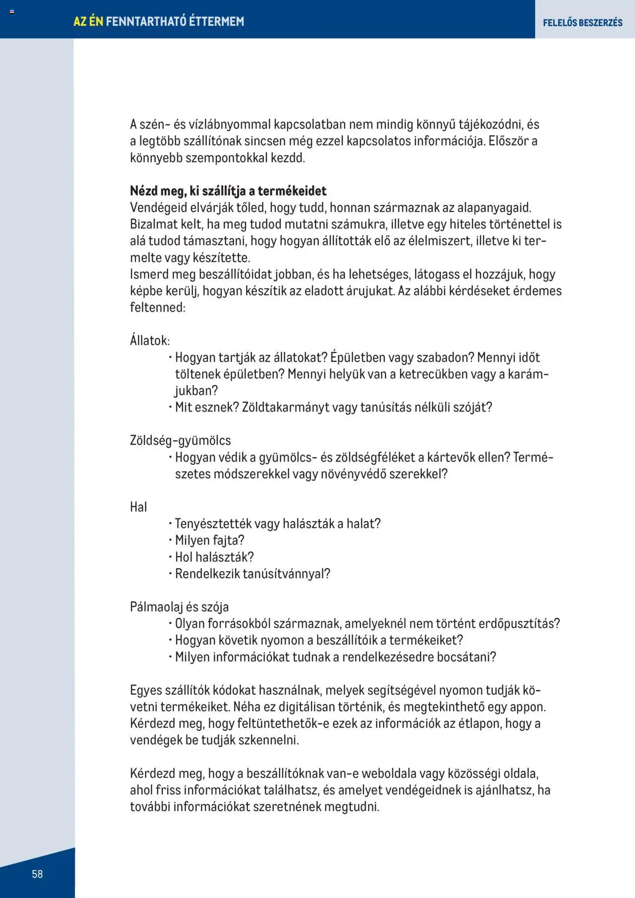Metro - Fenntartható Gasztronómia booklet - 58oldal - érvényes 2023.06.07.-tól
