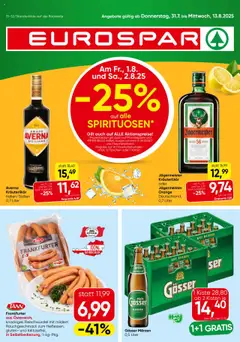 Vorschau Eurospar Flugblatt gültig ab 31.07.2025