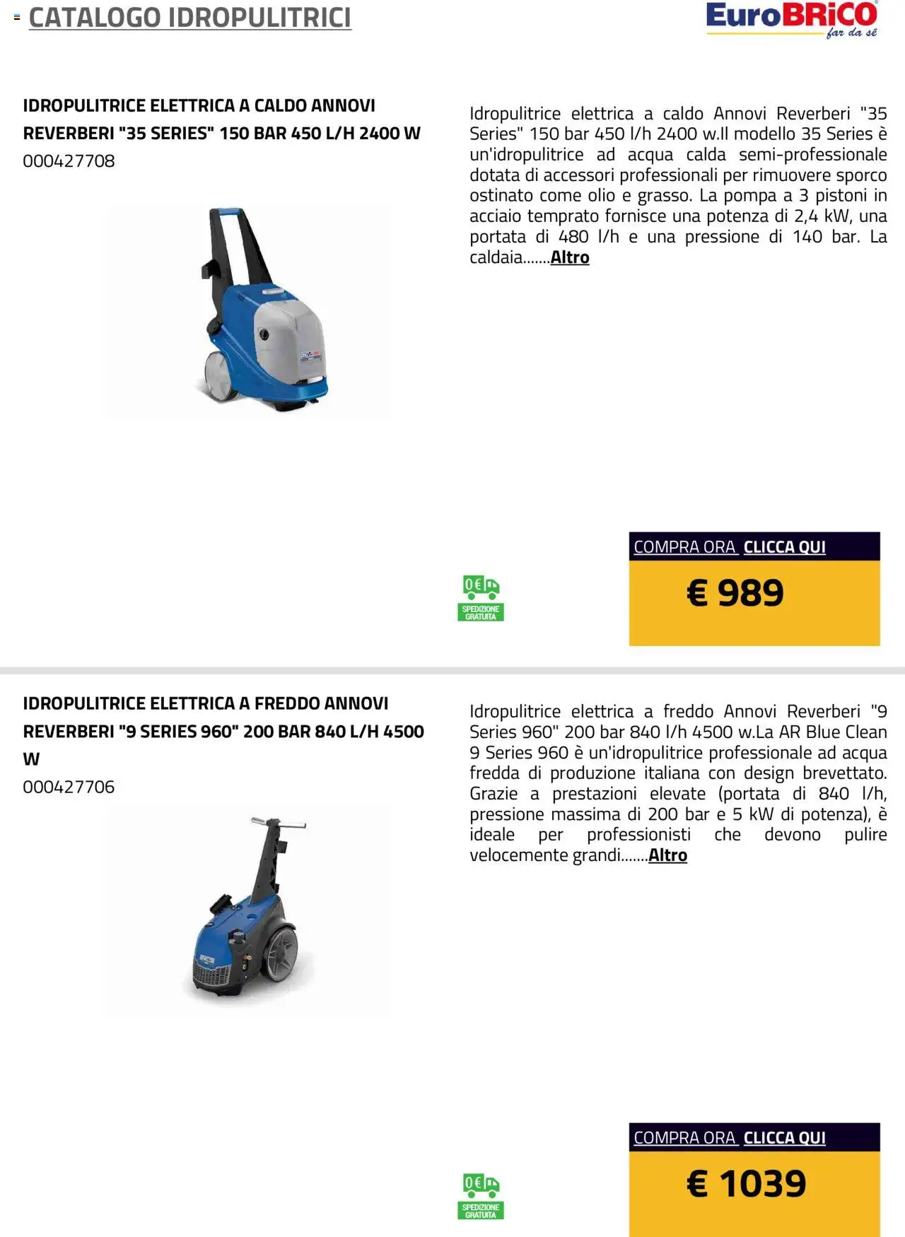 Eurobrico Idropulitrici catalogo - pagina 4 - valido dal 23/07/2025