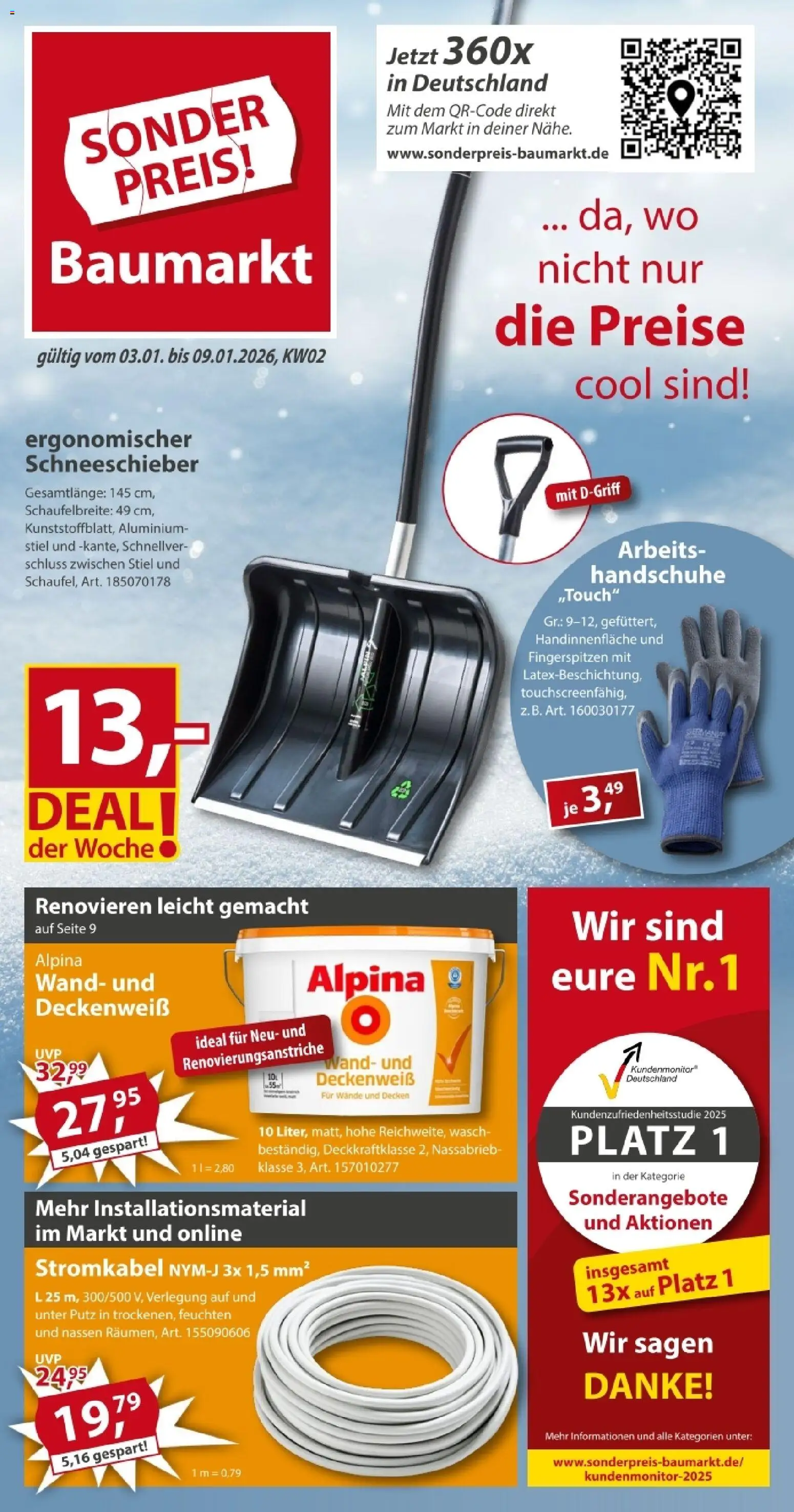 Sonderpreis Baumarkt Prospekt 	 - Seite 1 - gültig ab 03.01.2026